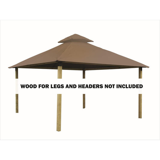 Riverstone Industries Soft Top Gazebos Riverstone | ACACIA Gazebo Roof Framing and Mounting Kit With OutDURA Canopy - Linen