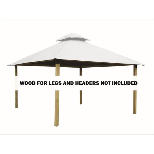 Riverstone Industries Soft Top Gazebos Riverstone | ACACIA Gazebo Roof Framing and Mounting Kit With OutDURA Canopy - Natural White
