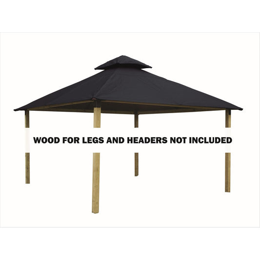 Riverstone Industries Soft Top Gazebos Riverstone | ACACIA Gazebo Roof Framing and Mounting Kit With OutDURA Canopy - Steel Blue