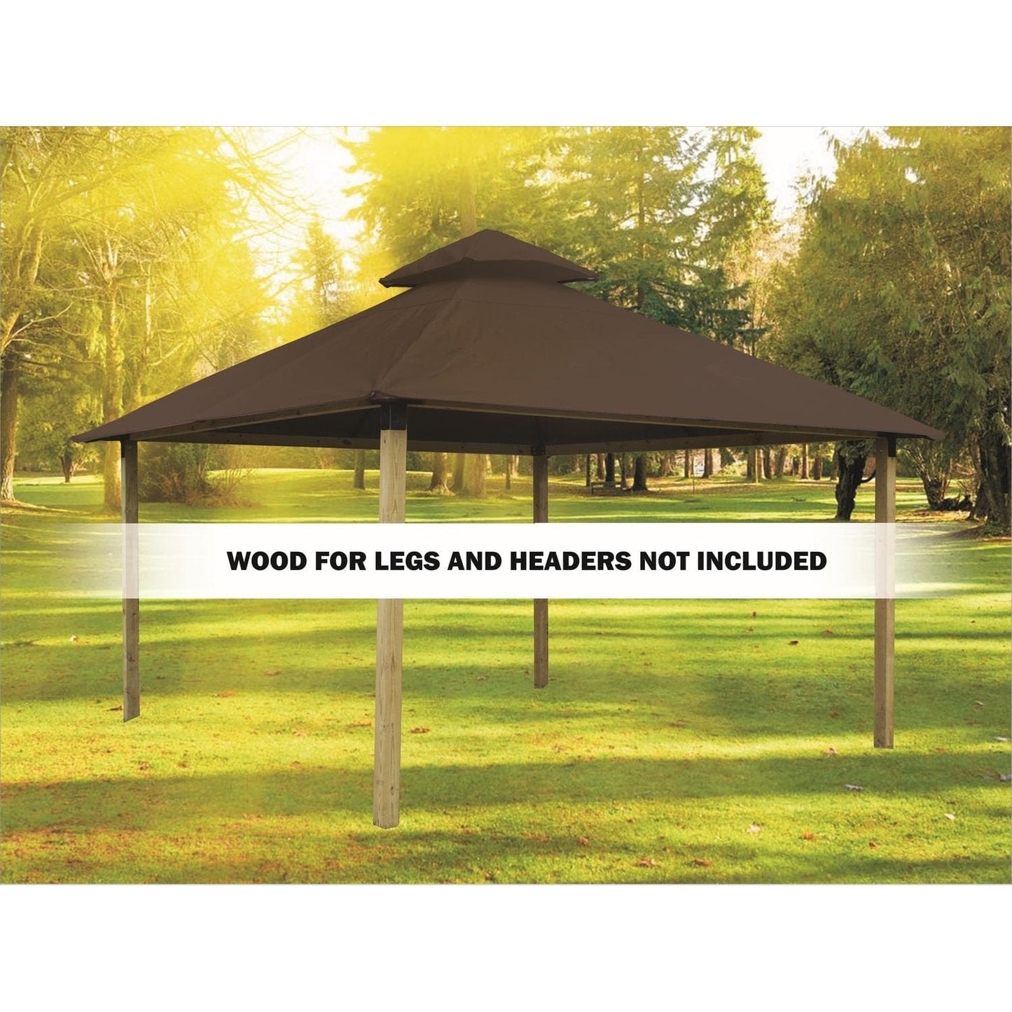 Riverstone Industries Soft Top Gazebos Riverstone | ACACIA Gazebo Roof Framing and Mounting Kit With OutDURA Canopy - Stone