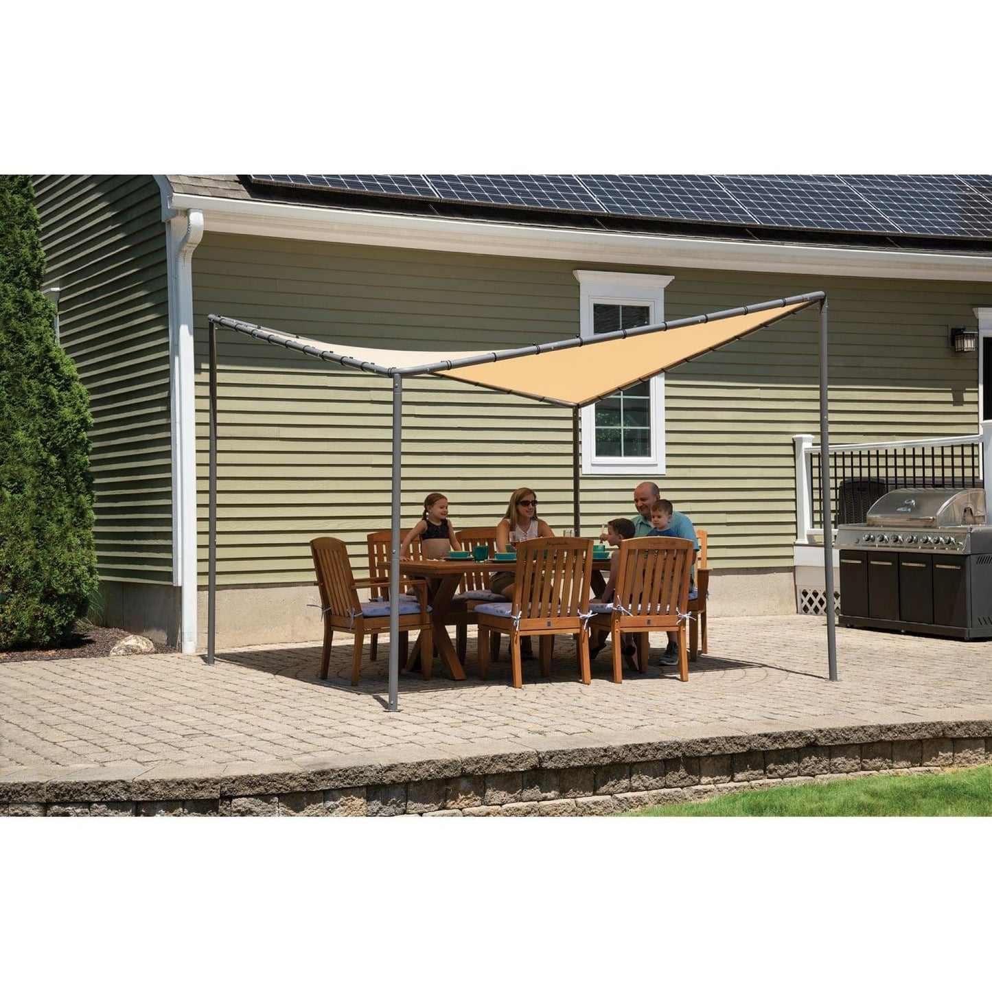 ShelterLogic Canopies ShelterLogic | 10x10 Del Ray Gazebo Canopy Charcoal Frame Tan Cover 22514