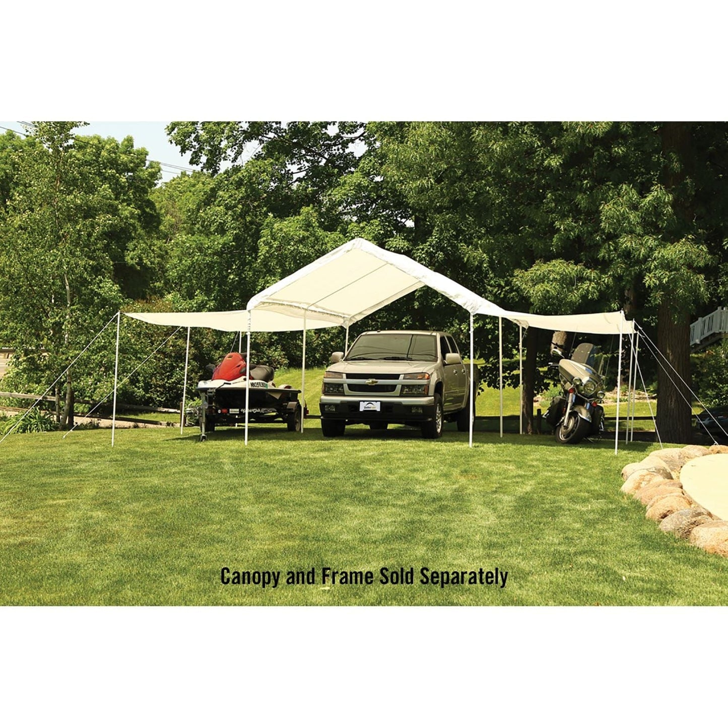 ShelterLogic Canopy Enclosure Kit ShelterLogic | MaxAP 10 ft. x 20 ft. White Canopy Extension Kit - Frame and Canopy Sold Separately 25730