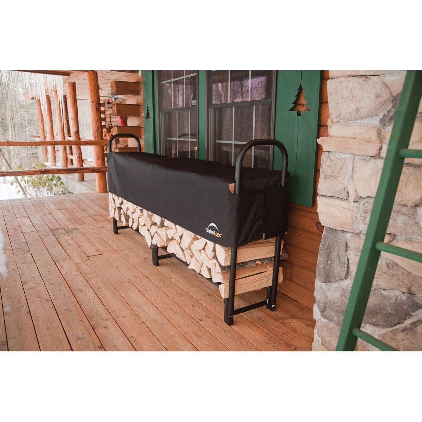 ShelterLogic Firewood & Hearth Products ShelterLogic | Heavy Duty Firewood Rack 8 ft. With Cover 90402