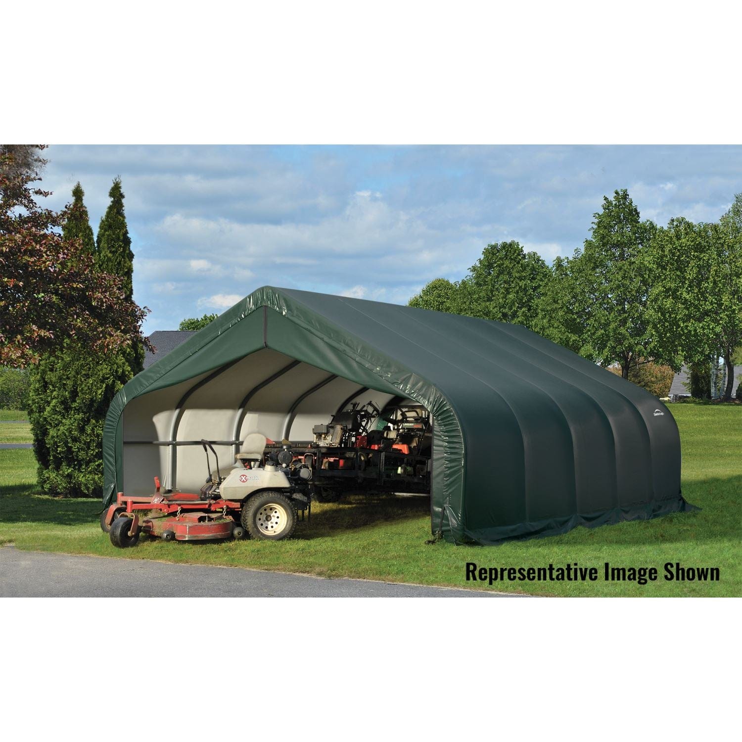 ShelterLogic Garages ShelterLogic | ShelterCoat 18 x 24 ft. Garage Peak Green STD 80002