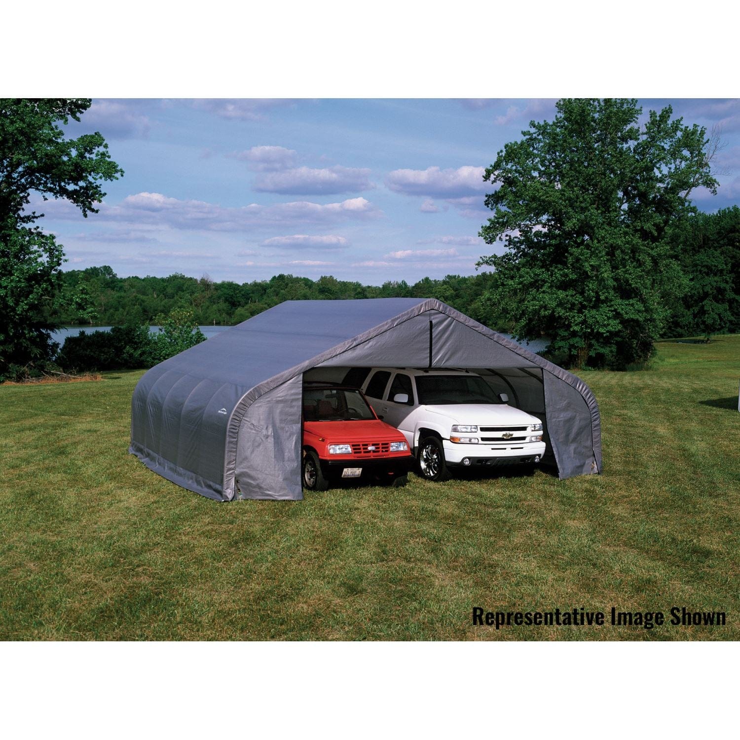ShelterLogic Garages ShelterLogic | ShelterCoat 22 x 20 ft. Garage Peak Gray STD 78431