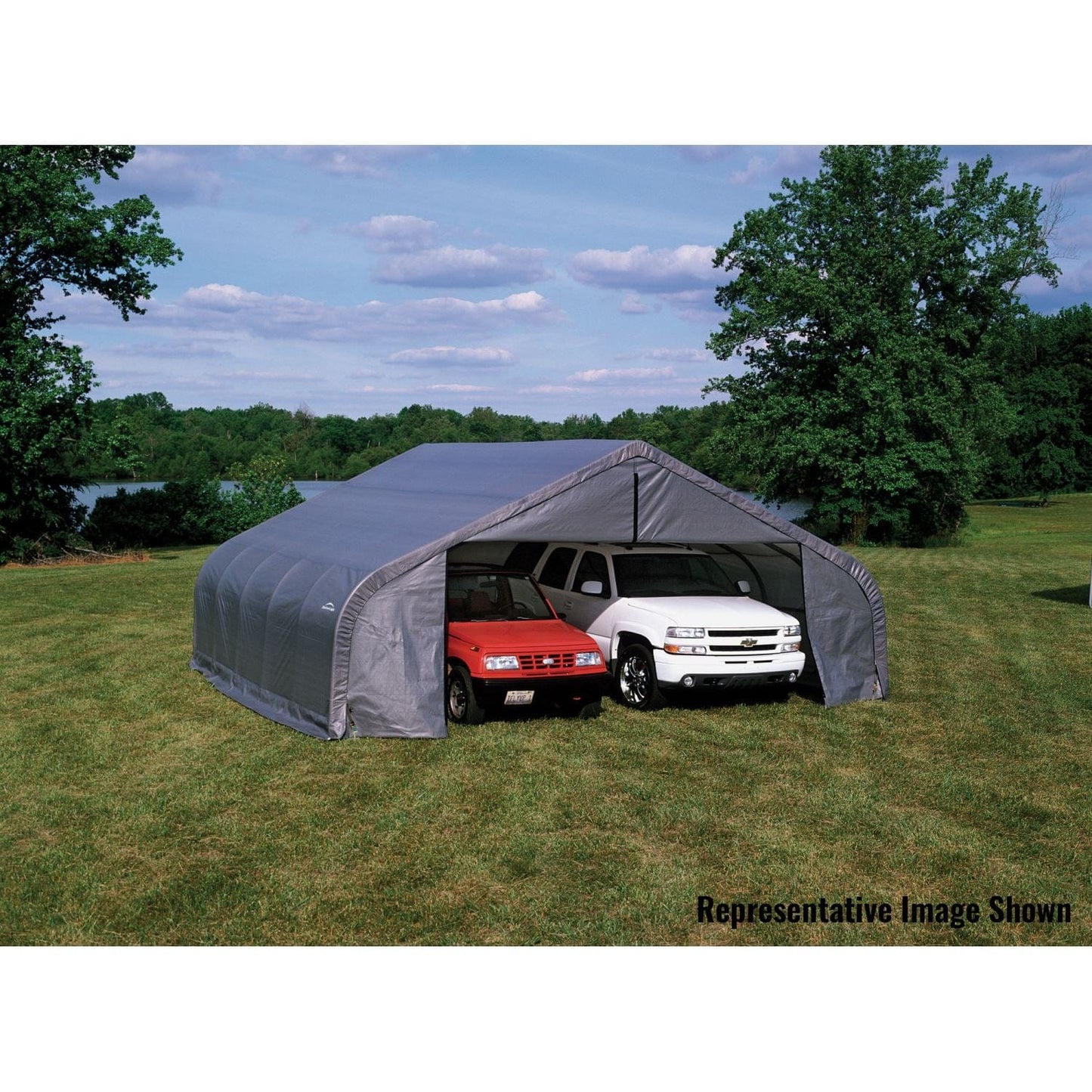 ShelterLogic Garages ShelterLogic | ShelterCoat 22 x 28 ft. Garage Peak Gray STD 82243