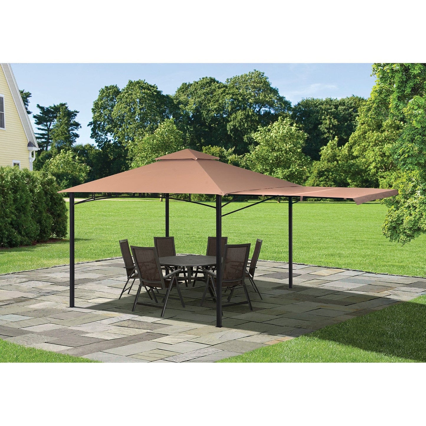 ShelterLogic Redwood Gazebo 11' x 11' Bronze - mygreenhousestore.com