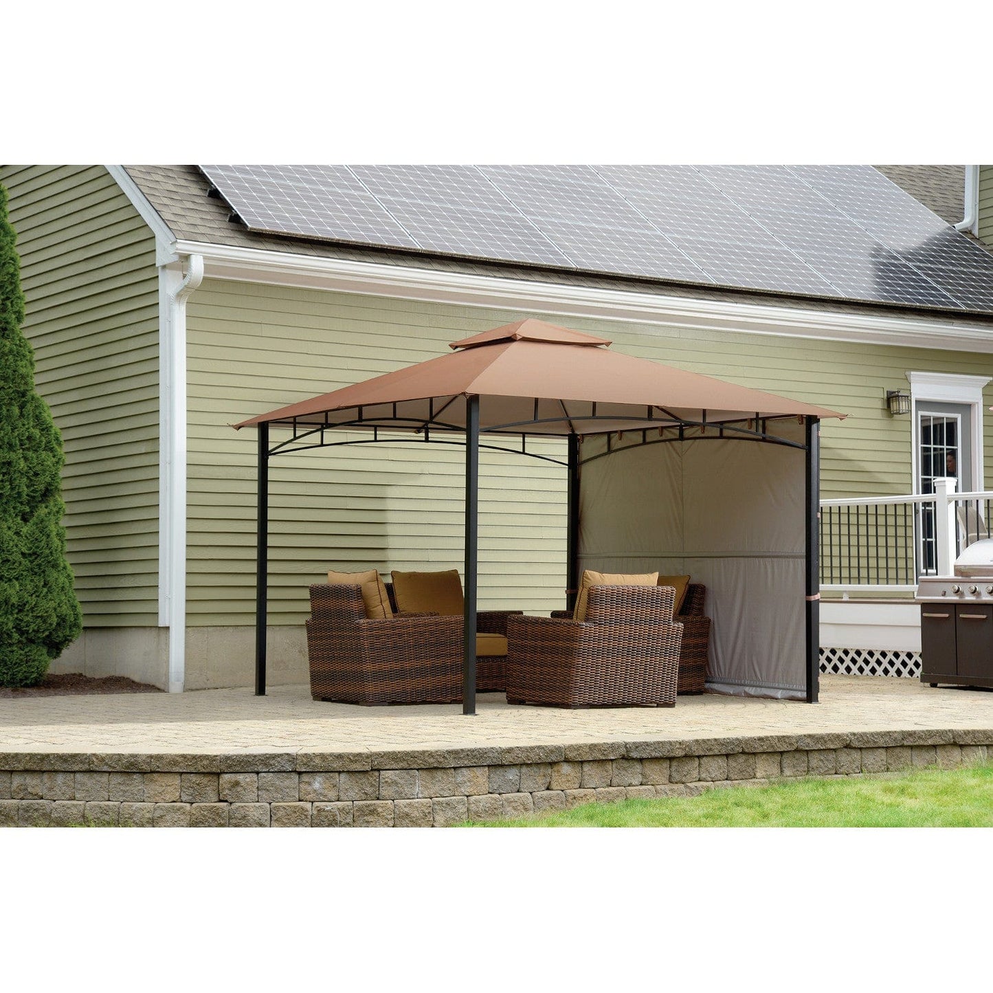 ShelterLogic Redwood Gazebo 11' x 11' Bronze - mygreenhousestore.com