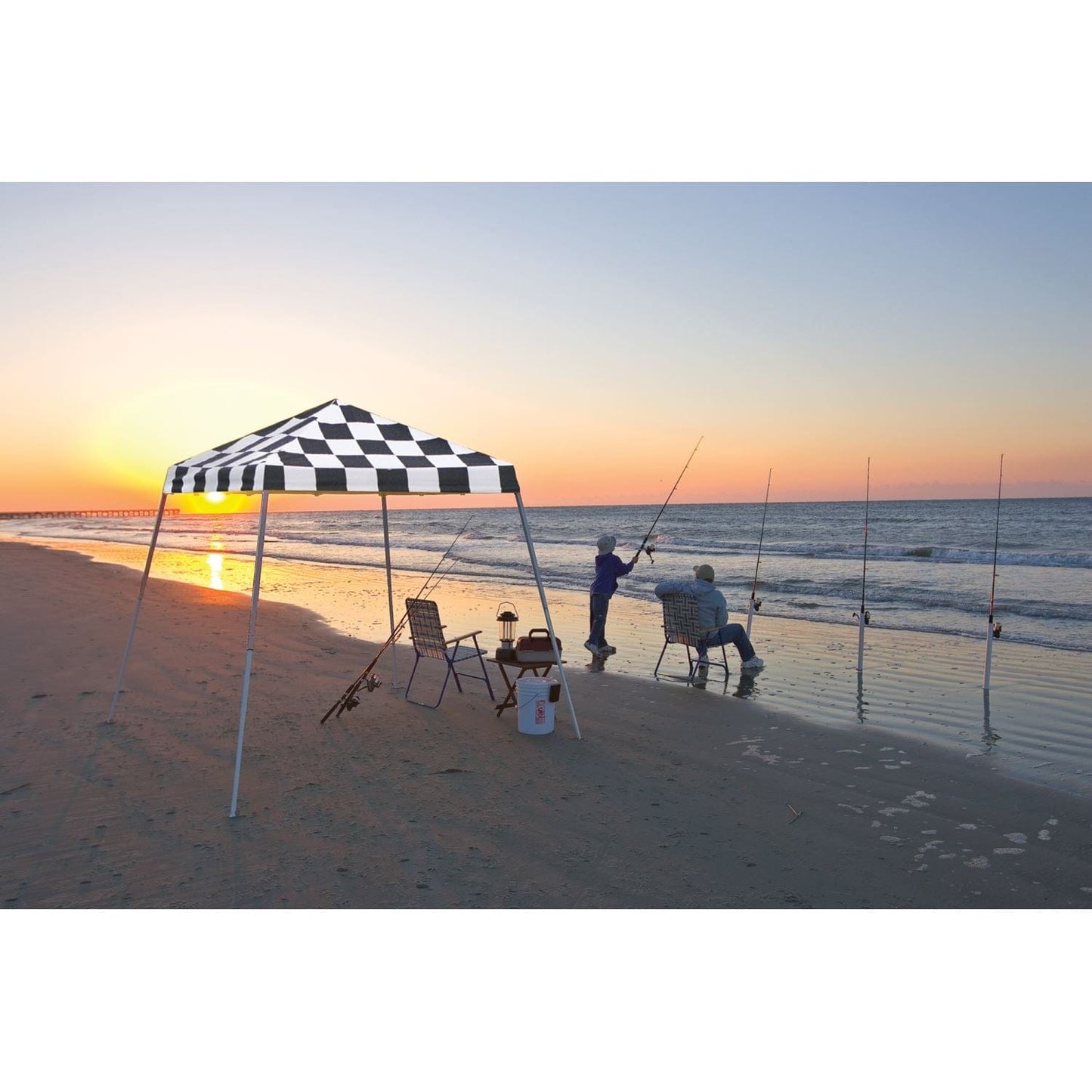 ShelterLogic Pop-Up Canopies ShelterLogic | Pop-Up Canopy HD - Slant Leg 8 x 8 ft. Checkered Flag 22579