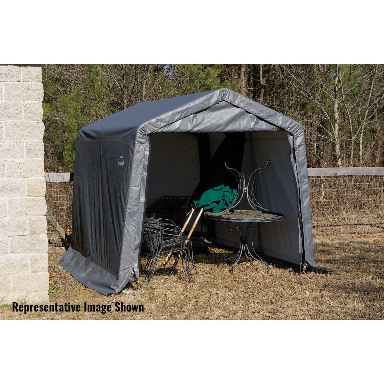 ShelterLogic Portable Garage ShelterLogic | ShelterCoat 10 x 12 ft. Garage Peak Gray STD 72813