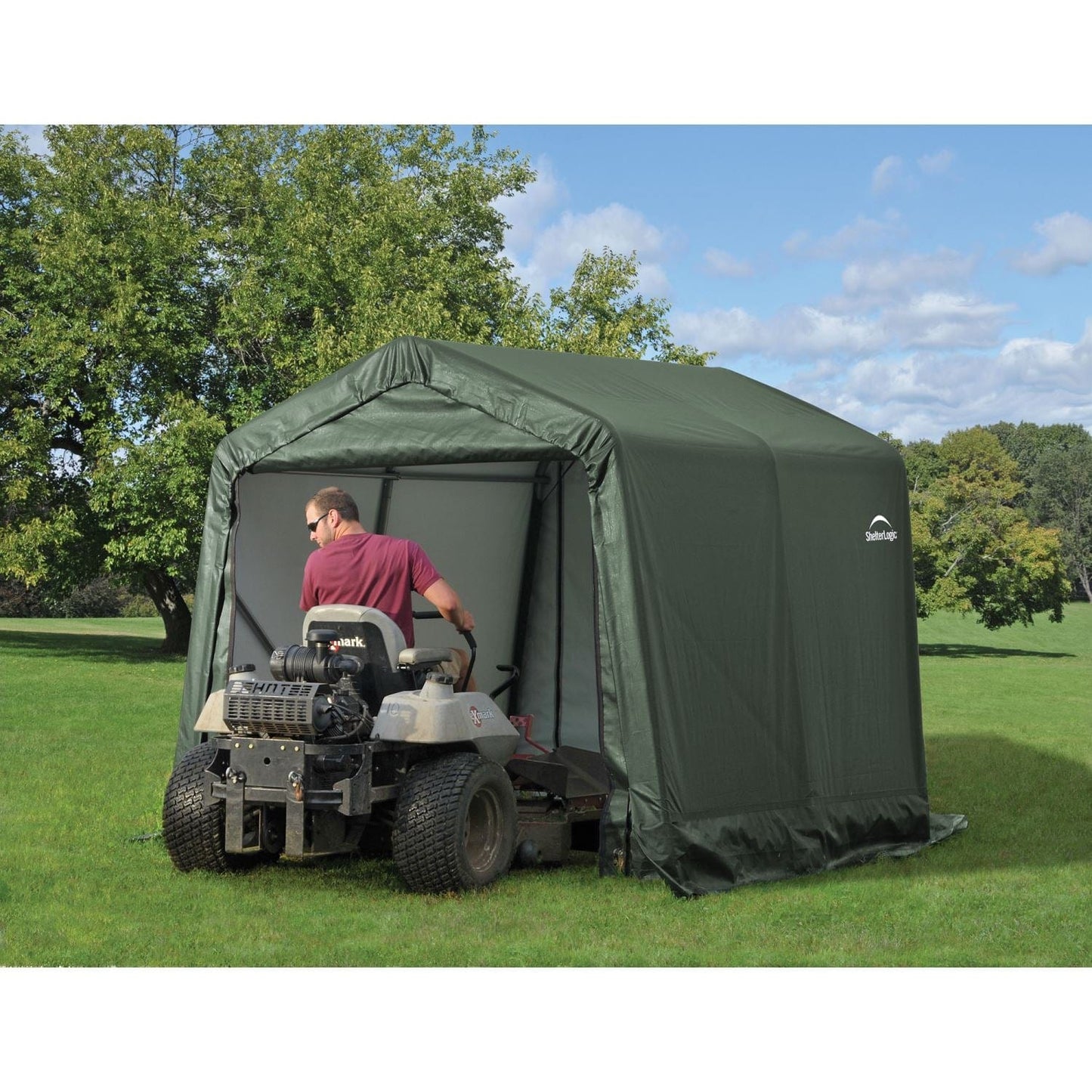 ShelterLogic Portable Garage ShelterLogic | ShelterCoat 10 x 8 ft. Garage Peak Green STD 72804