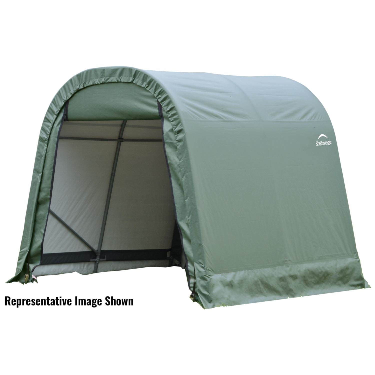 ShelterLogic Portable Garage ShelterLogic | ShelterCoat 11 x 12 ft. Wind and Snow Rated Garage Round Green STD 77827
