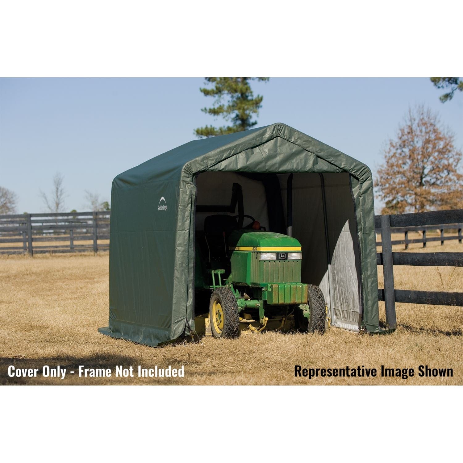 ShelterLogic Portable Garage ShelterLogic | ShelterCoat 11 x 8 ft. Garage Peak Green STD 72854