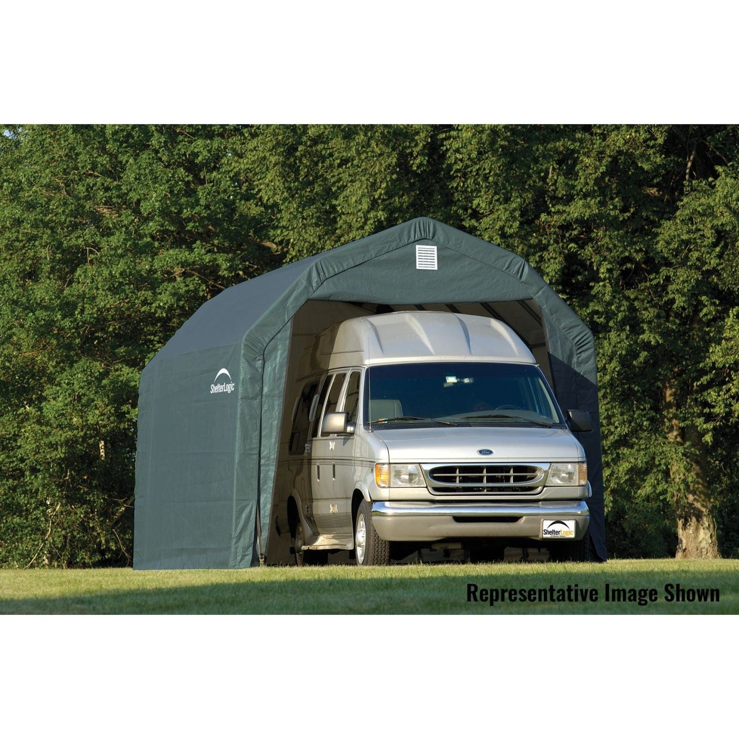 ShelterLogic Portable Garage ShelterLogic | ShelterCoat 12 x 20 ft. Garage Barn Green STD 97054