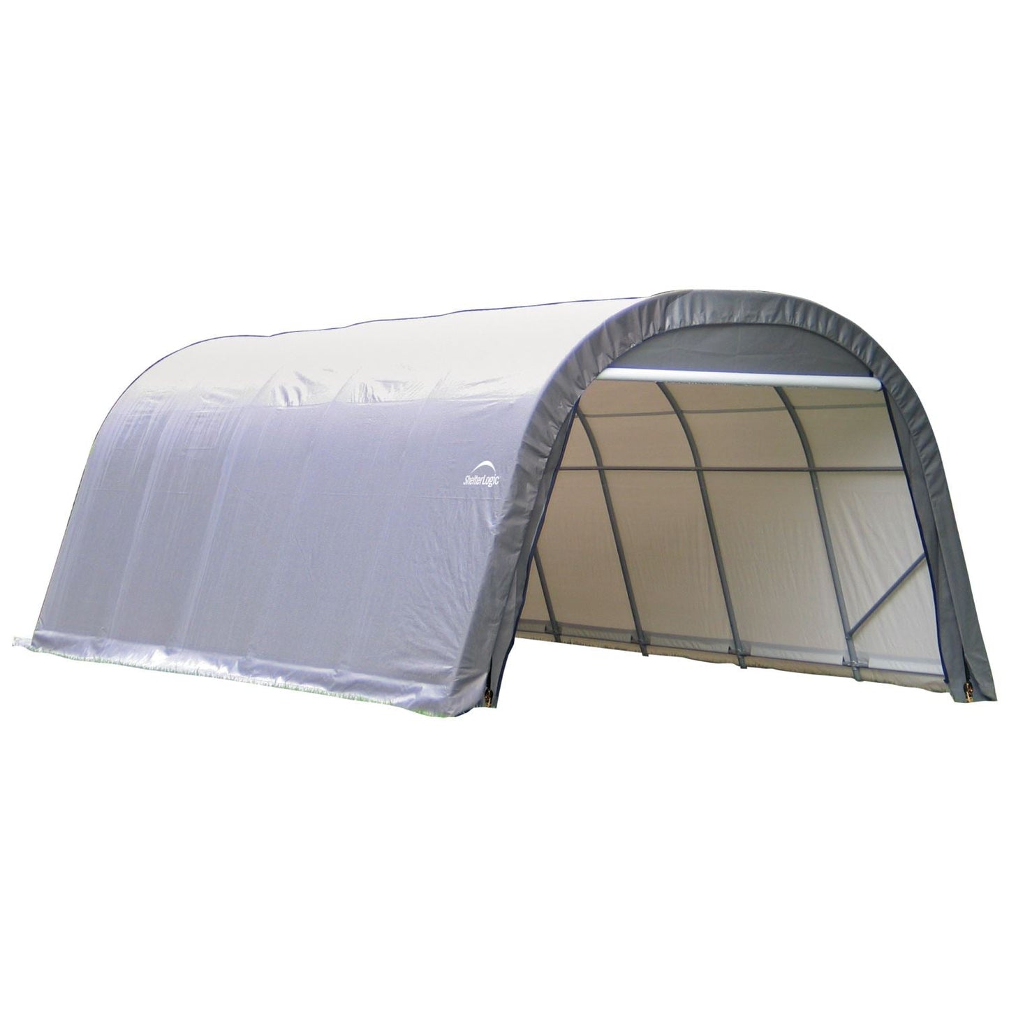 ShelterLogic Portable Garage ShelterLogic | ShelterCoat 12 x 20 ft. Wind and Snow Rated Garage Round Gray STD 71332