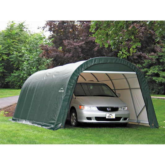 ShelterLogic Portable Garage ShelterLogic | ShelterCoat 12 x 20 ft. Wind and Snow Rated Garage Round Green STD 71342