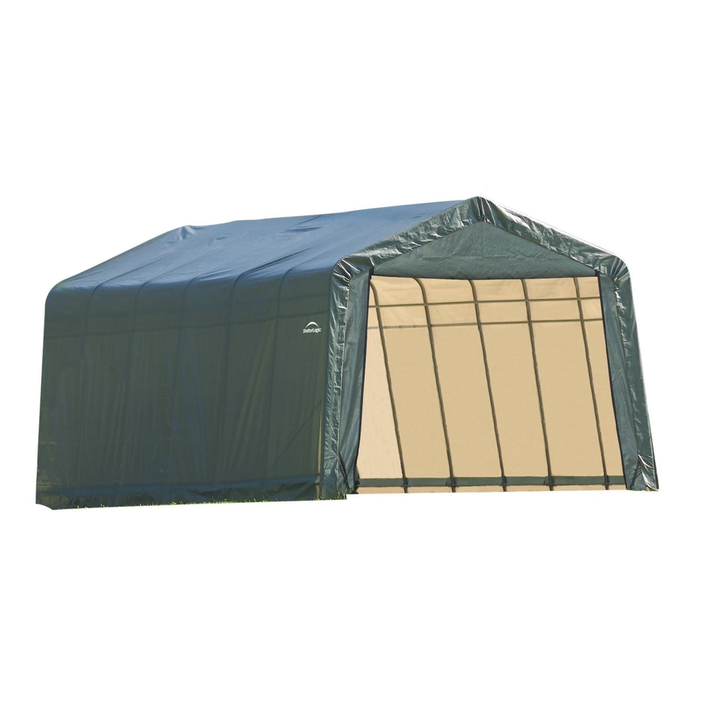 ShelterLogic Portable Garage ShelterLogic | ShelterCoat 12 x 24 x 8 ft. Garage Peak Green STD 72444
