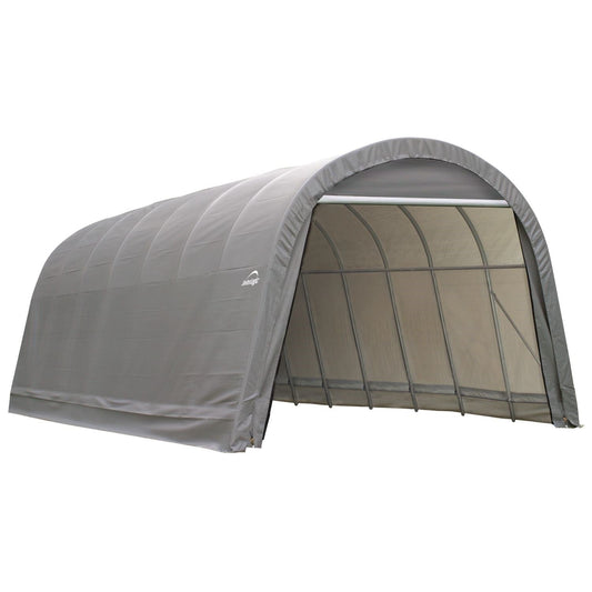 ShelterLogic Portable Garage ShelterLogic | ShelterCoat 12 x 24 x 8 ft. Wind and Snow Rated Garage Round Gray STD 72332