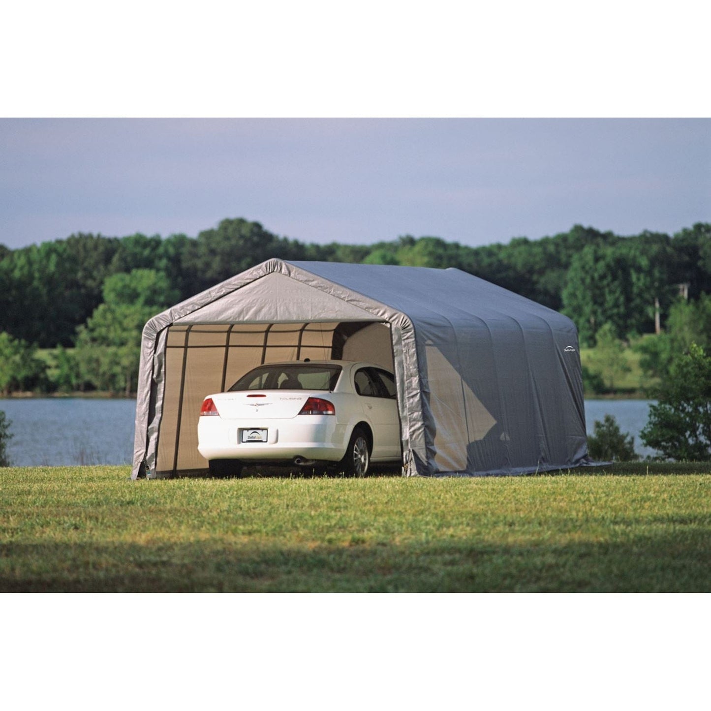 ShelterLogic Portable Garage ShelterLogic | ShelterCoat 13 x 20 ft. Garage Peak Gray STD 73432