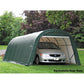 ShelterLogic Portable Garage ShelterLogic | ShelterCoat 13 x 28 ft. Wind and Snow Rated Garage Round Green STD 90234
