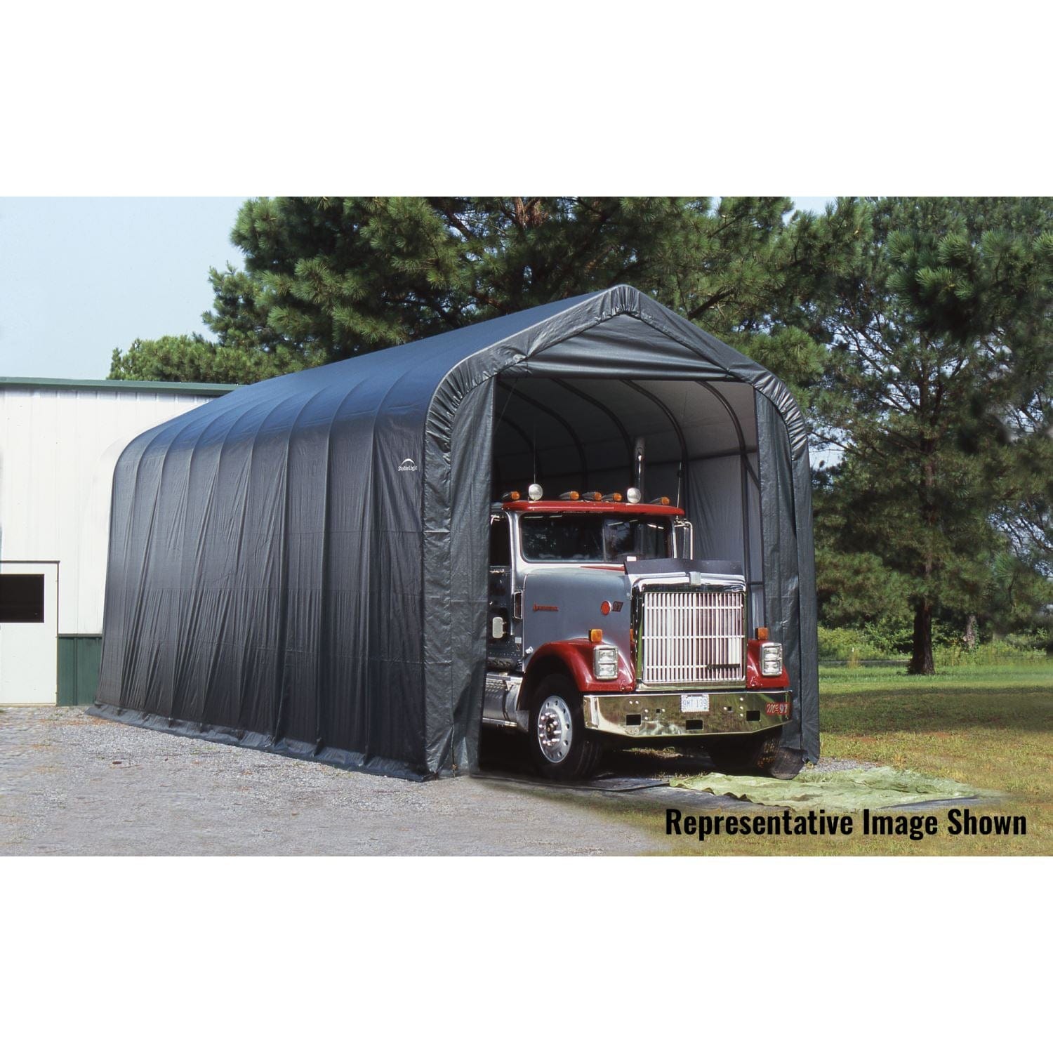 ShelterLogic Portable Garage ShelterLogic | ShelterCoat 15 x 20 ft. Garage Peak Gray STD 95350