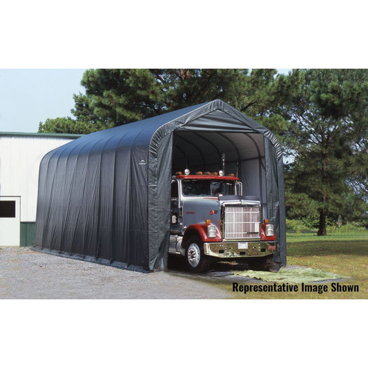 ShelterLogic Portable Garage ShelterLogic | ShelterCoat 16 x 44 ft. Garage Peak Gray STD 95943