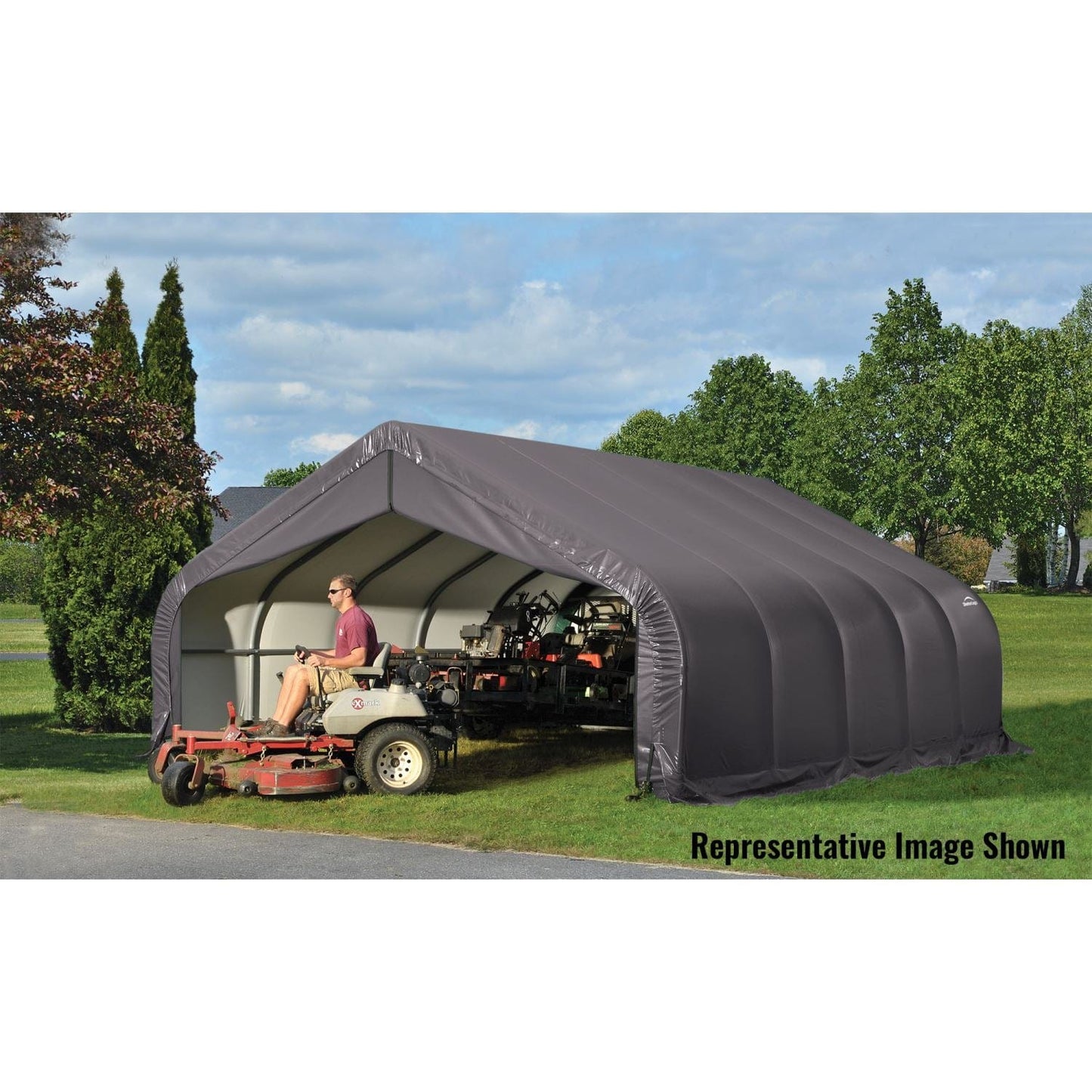 ShelterLogic Portable Garage ShelterLogic | ShelterCoat 18 x 24 ft. Garage Peak Gray STD 80020