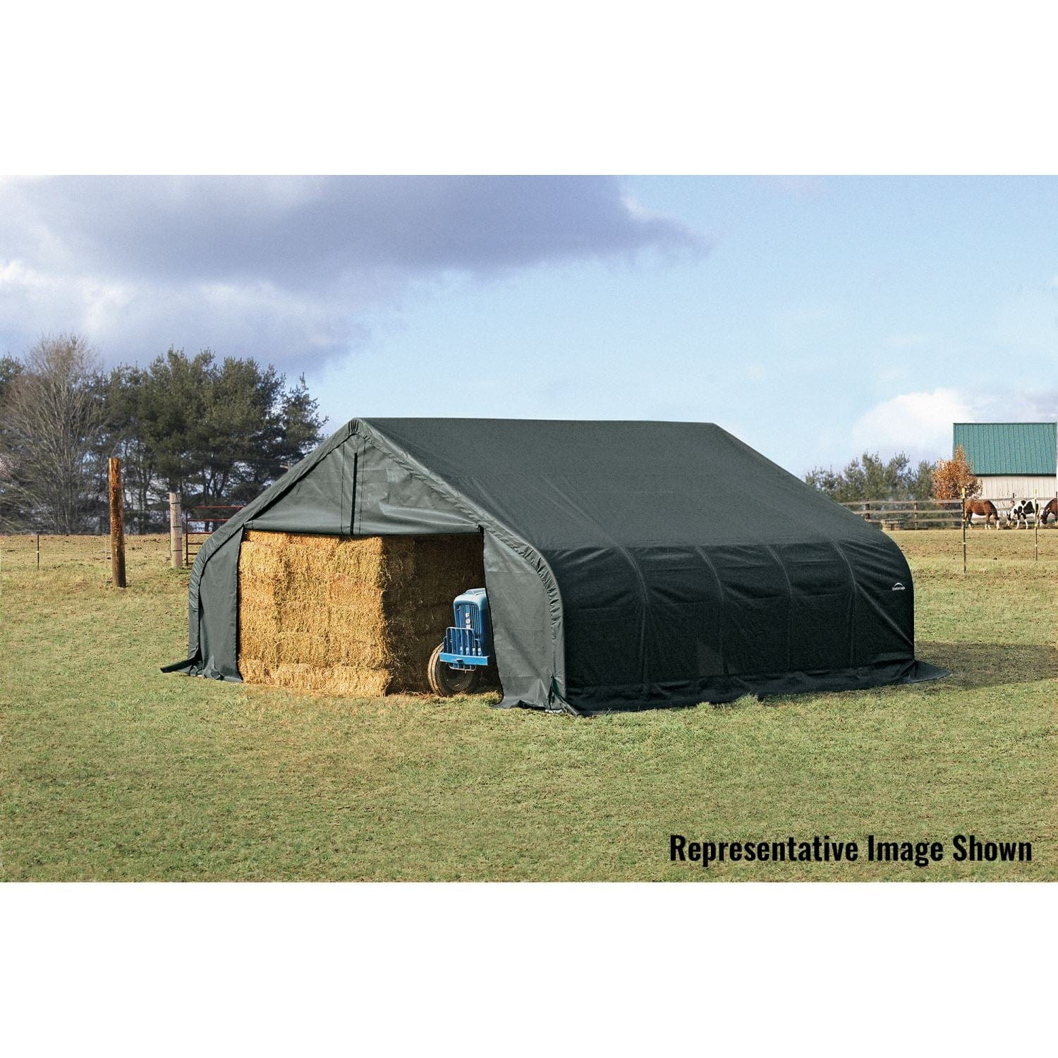 ShelterLogic Portable Garage ShelterLogic | ShelterCoat 22 x 20 ft. Garage Peak Green STD 82044