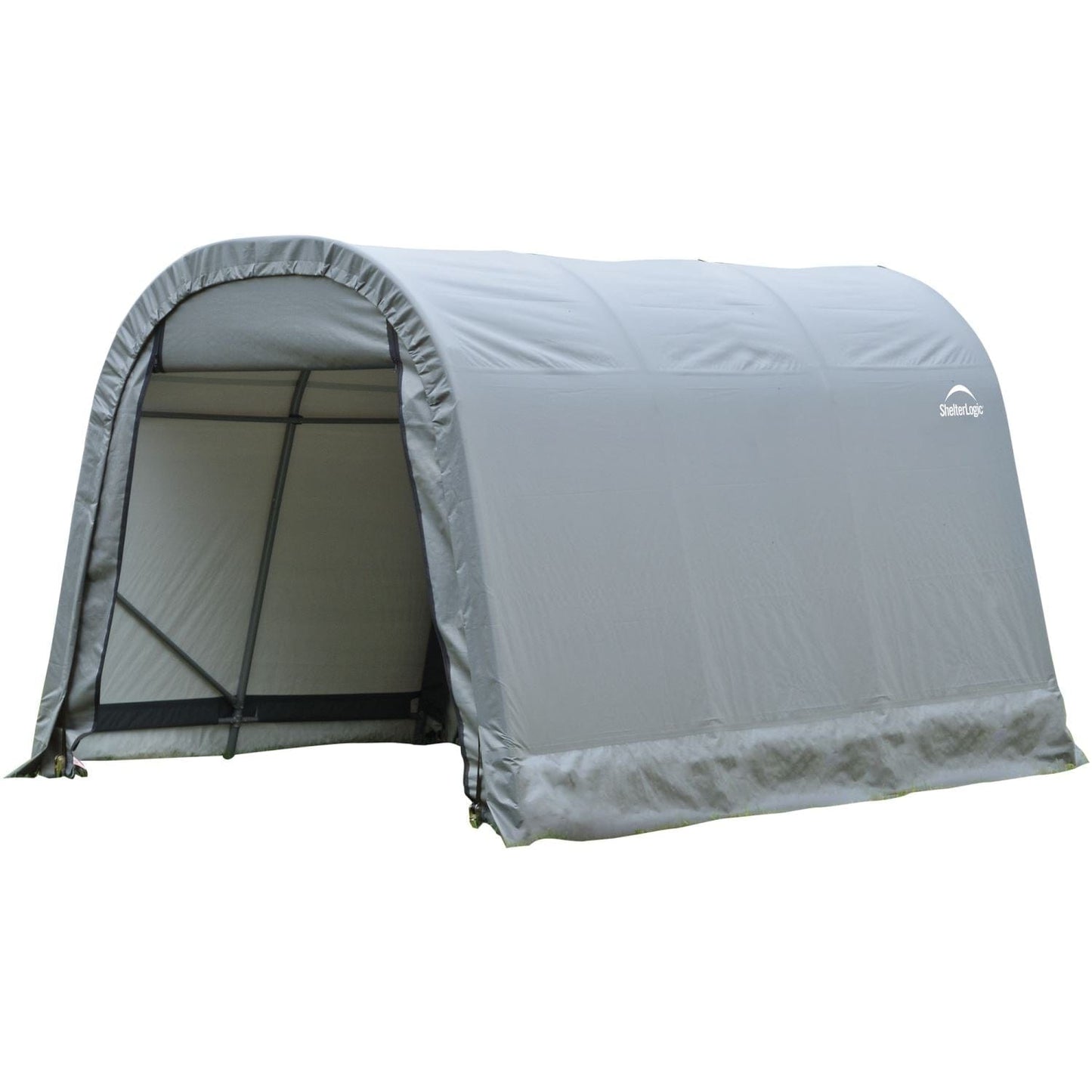 ShelterLogic Portable Garage ShelterLogic | ShelterCoat 8 x 16 ft. Wind and Snow Rated Garage Round Gray STD 76823