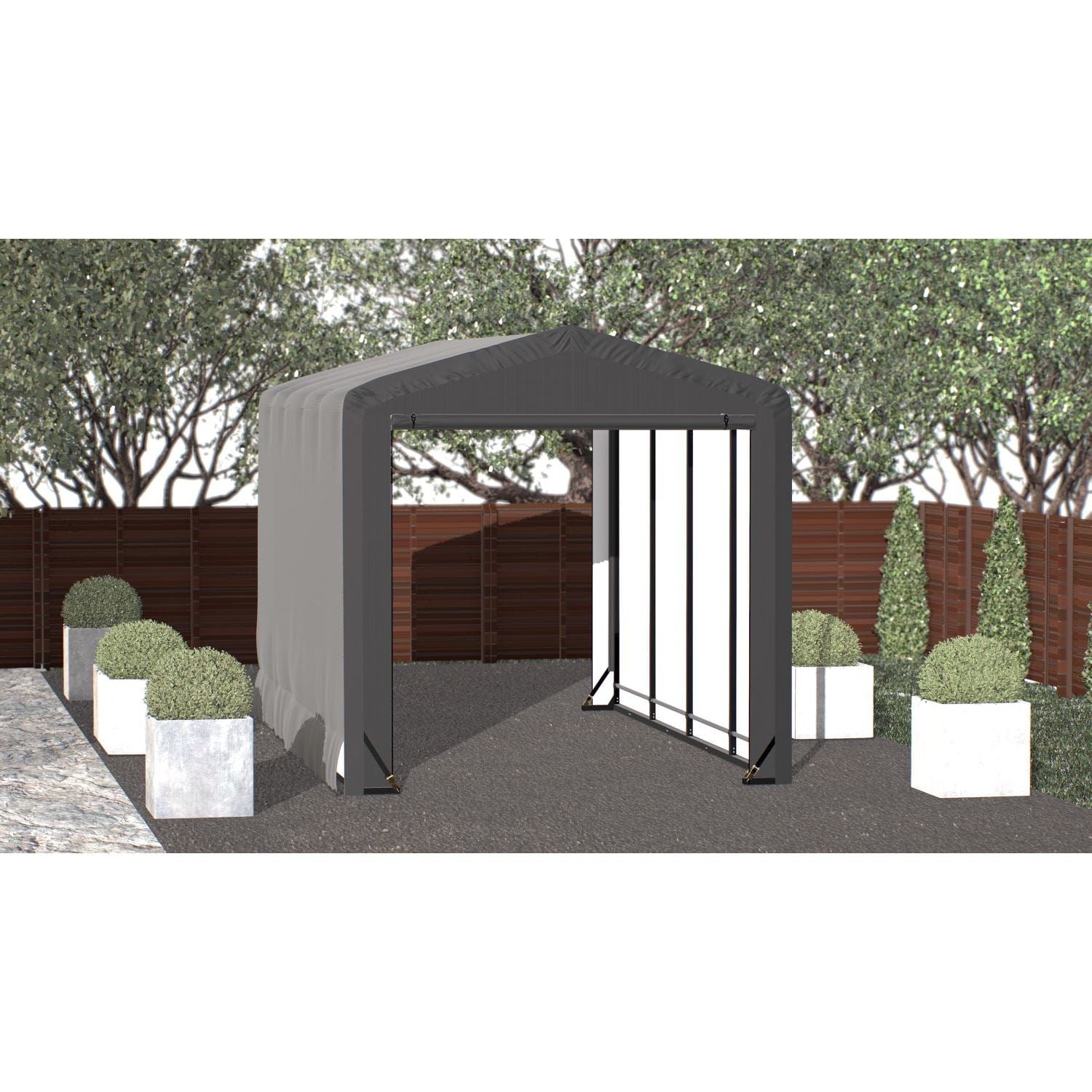 ShelterLogic Portable Garage ShelterLogic | ShelterTube Wind and Snow-Load Rated Garage 10x18x10 Gray SQAACC0103C01001810