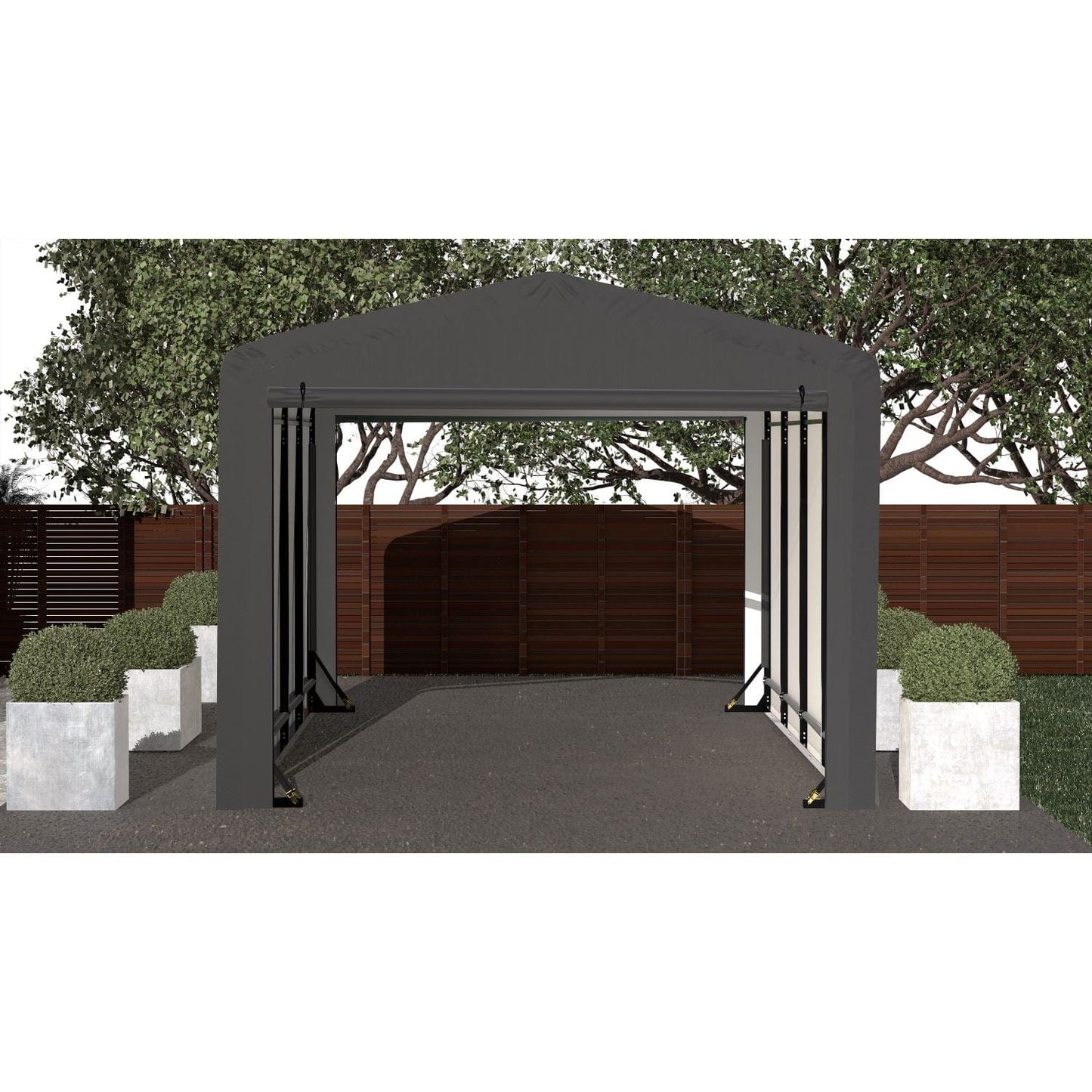 ShelterLogic Portable Garage ShelterLogic | ShelterTube Wind and Snow-Load Rated Garage 10x18x8 Gray SQAACC0103C01001808