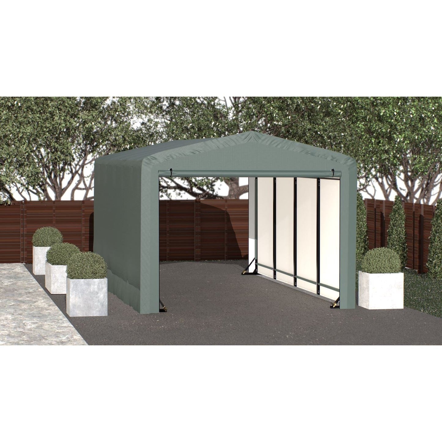 ShelterLogic Portable Garage ShelterLogic | ShelterTube Wind and Snow-Load Rated Garage 10x18x8 Green SQAACC0104C01001808