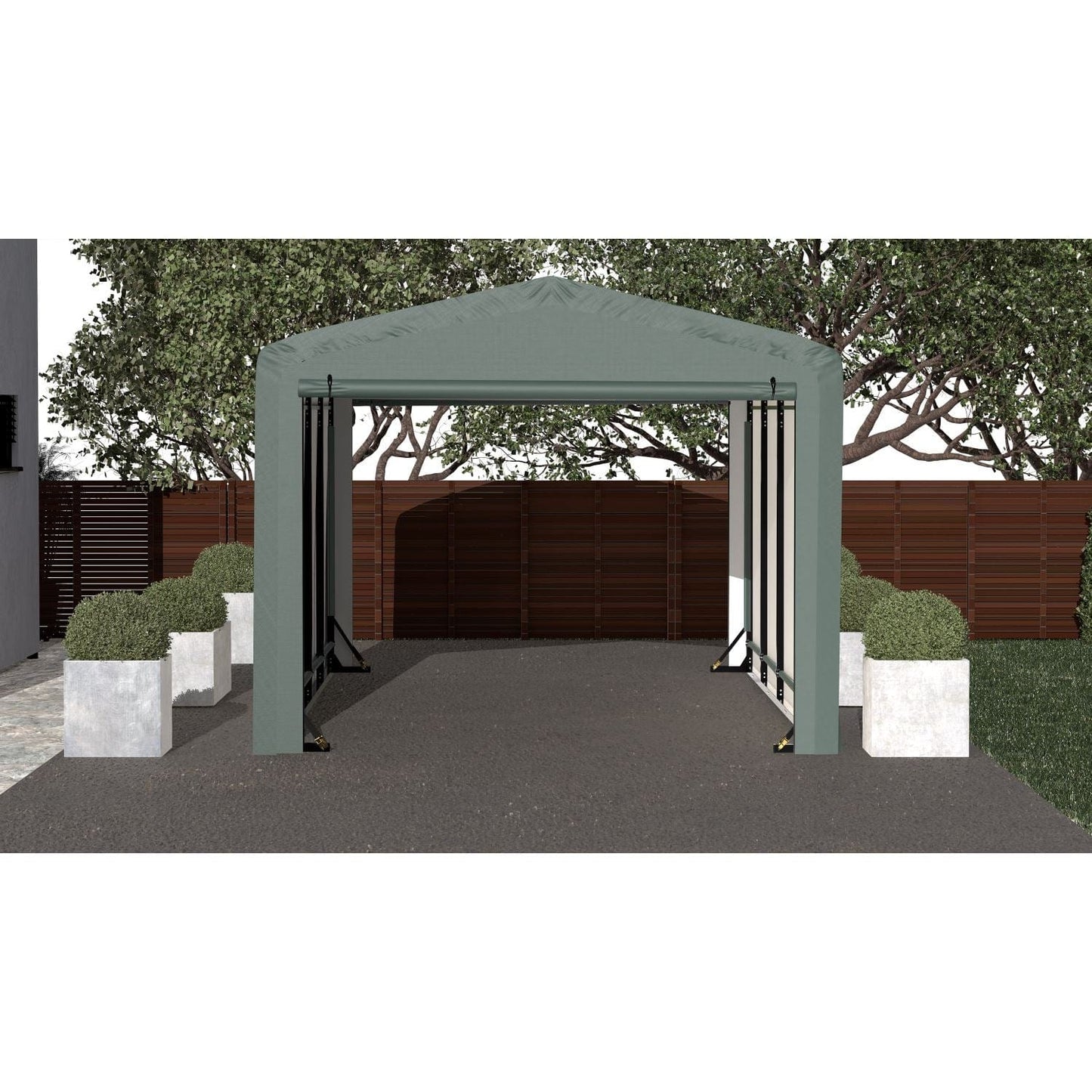 ShelterLogic Portable Garage ShelterLogic | ShelterTube Wind and Snow-Load Rated Garage 10x18x8 Green SQAACC0104C01001808