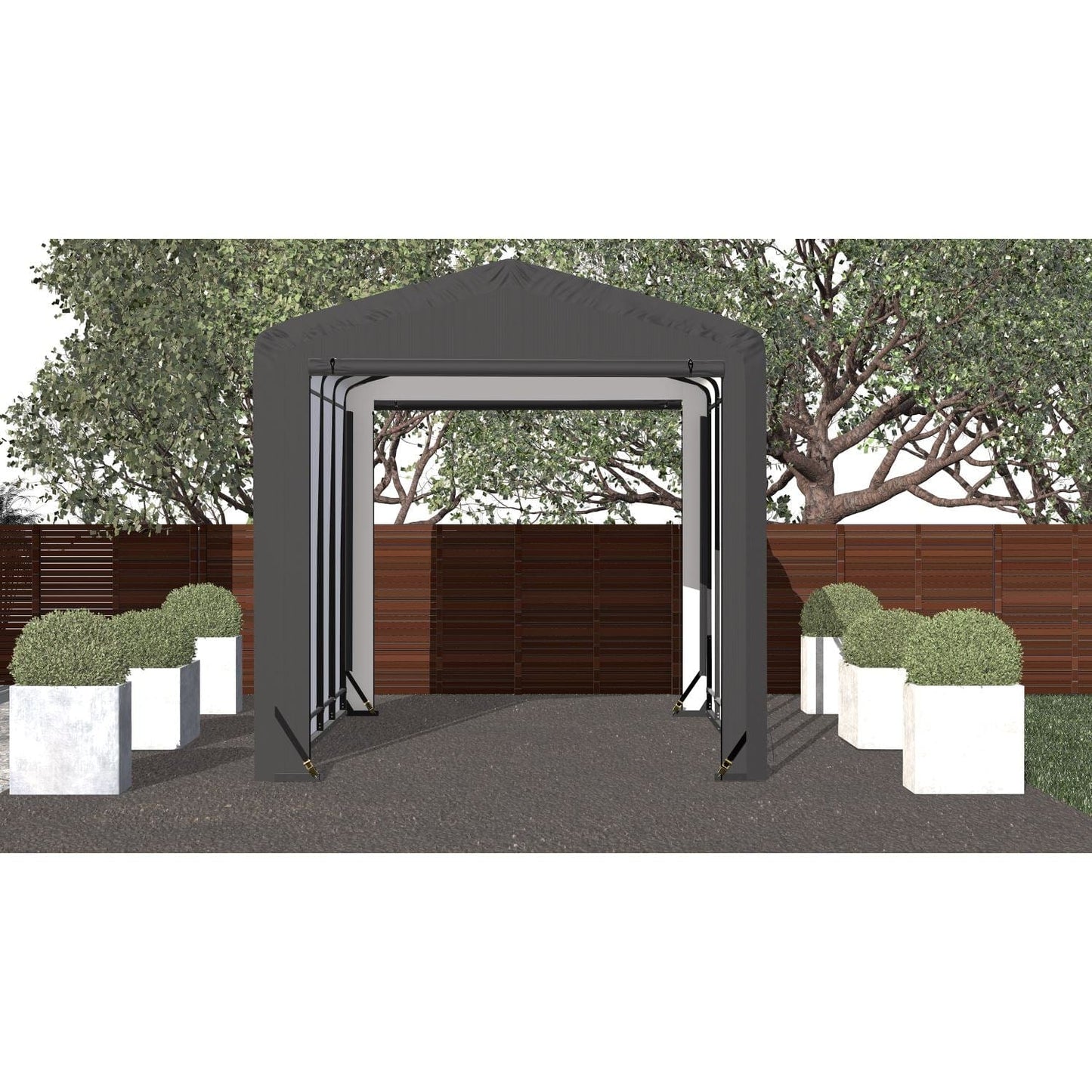 ShelterLogic Portable Garage ShelterLogic | ShelterTube Wind and Snow-Load Rated Garage 10x23x10 Gray SQAACC0103C01002310