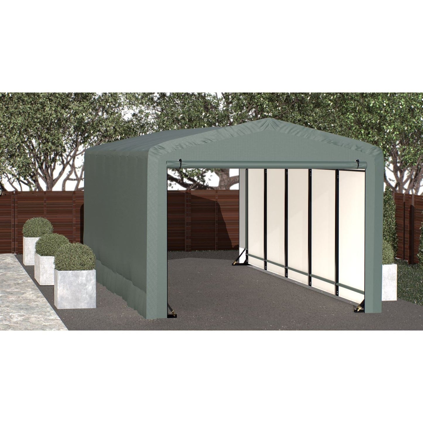 ShelterLogic Portable Garage ShelterLogic | ShelterTube Wind and Snow-Load Rated Garage 10x23x8 Green SQAACC0104C01002308