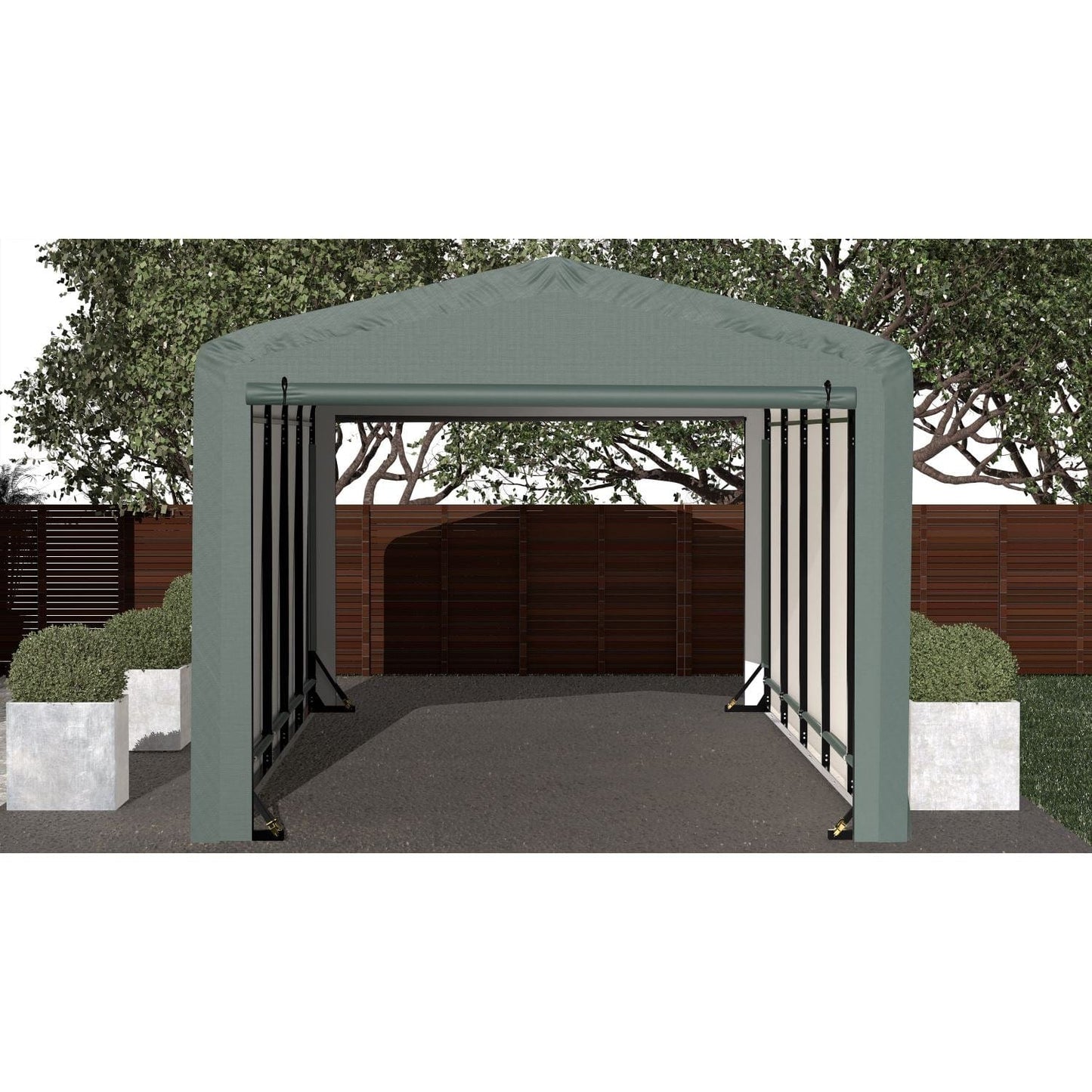 ShelterLogic Portable Garage ShelterLogic | ShelterTube Wind and Snow-Load Rated Garage 10x23x8 Green SQAACC0104C01002308