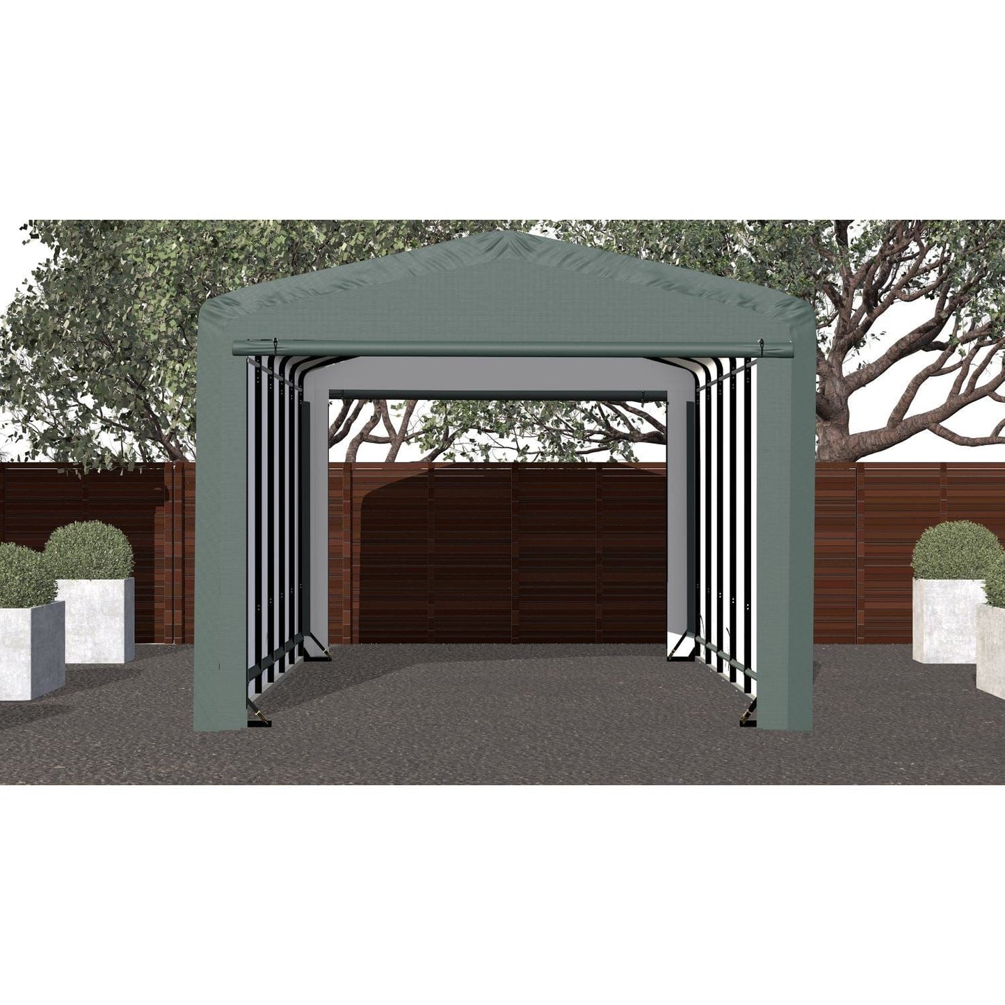 ShelterLogic Portable Garage ShelterLogic | ShelterTube Wind and Snow-Load Rated Garage 12x27x10 Green SQAACC0104C01202710