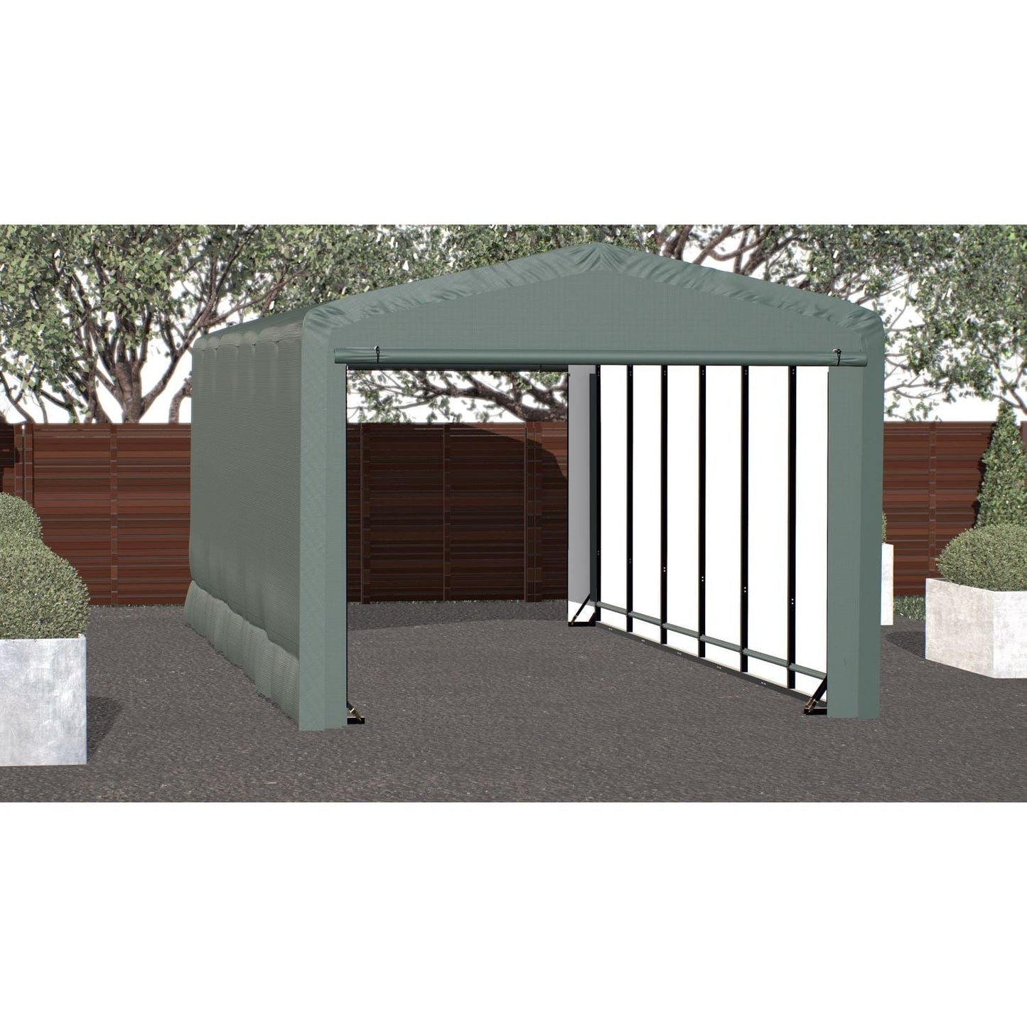 ShelterLogic Portable Garage ShelterLogic | ShelterTube Wind and Snow-Load Rated Garage 12x27x10 Green SQAACC0104C01202710