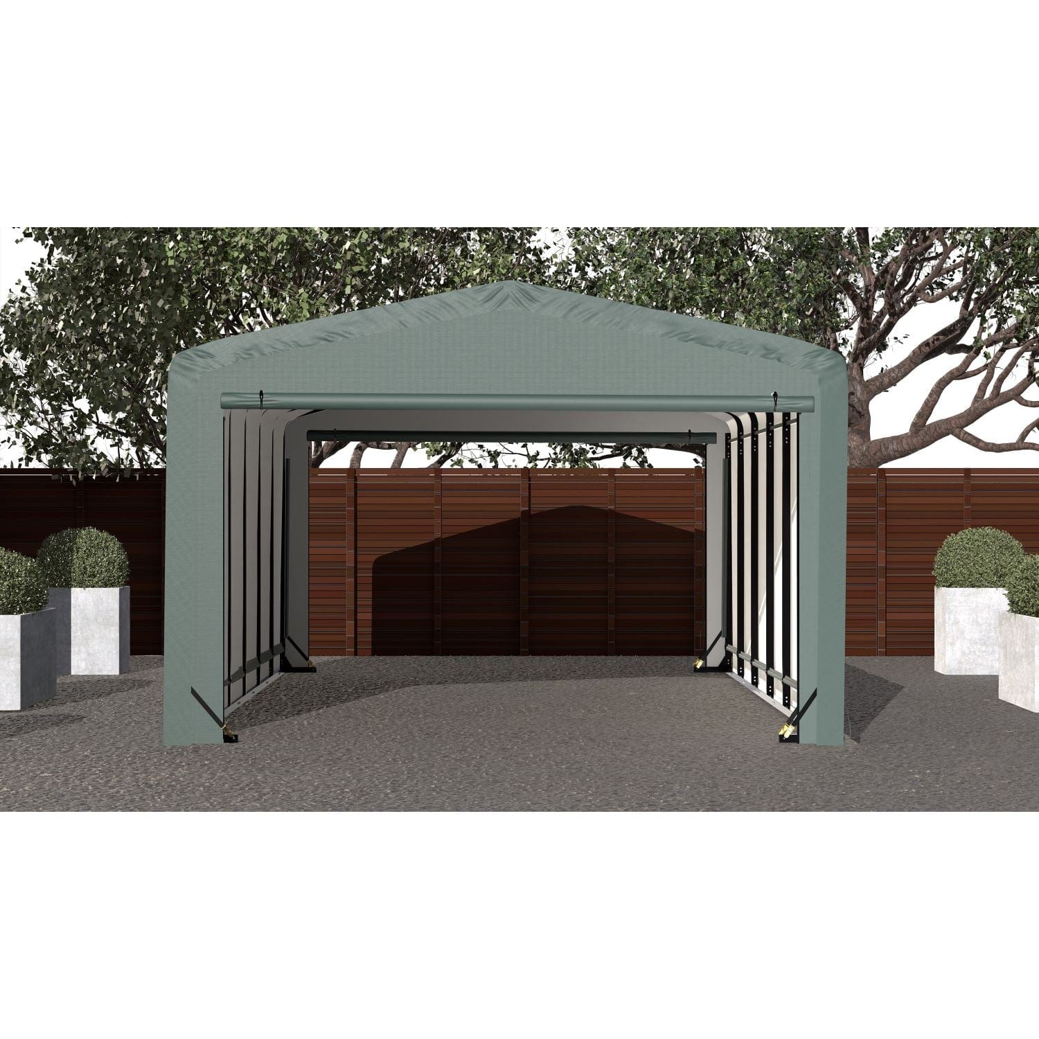 ShelterLogic Portable Garage ShelterLogic | ShelterTube Wind and Snow-Load Rated Garage 12x27x8 Green SQAACC0104C01202708