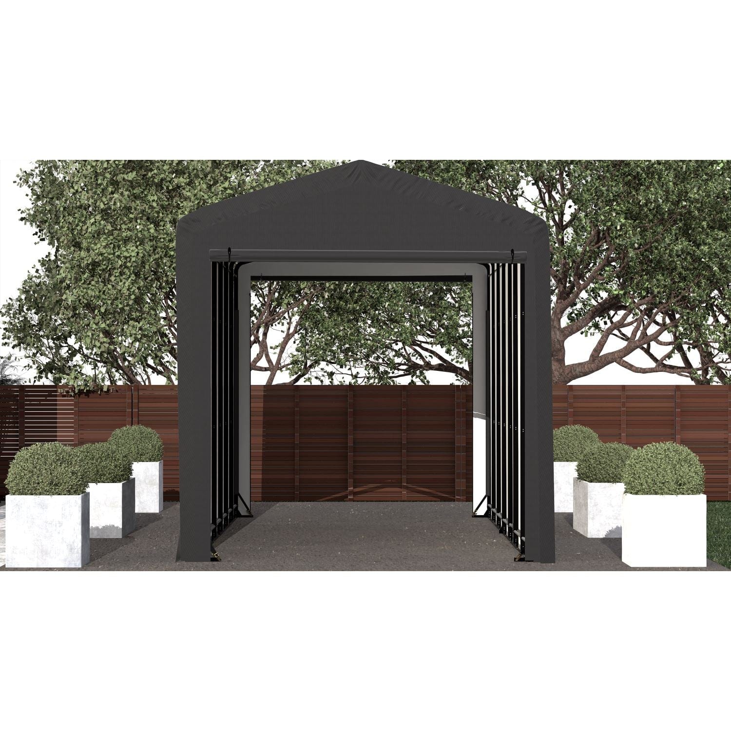 ShelterLogic Portable Garage ShelterLogic | ShelterTube Wind and Snow-Load Rated Garage 14x32x16 Gray SQAACC0103C01403216