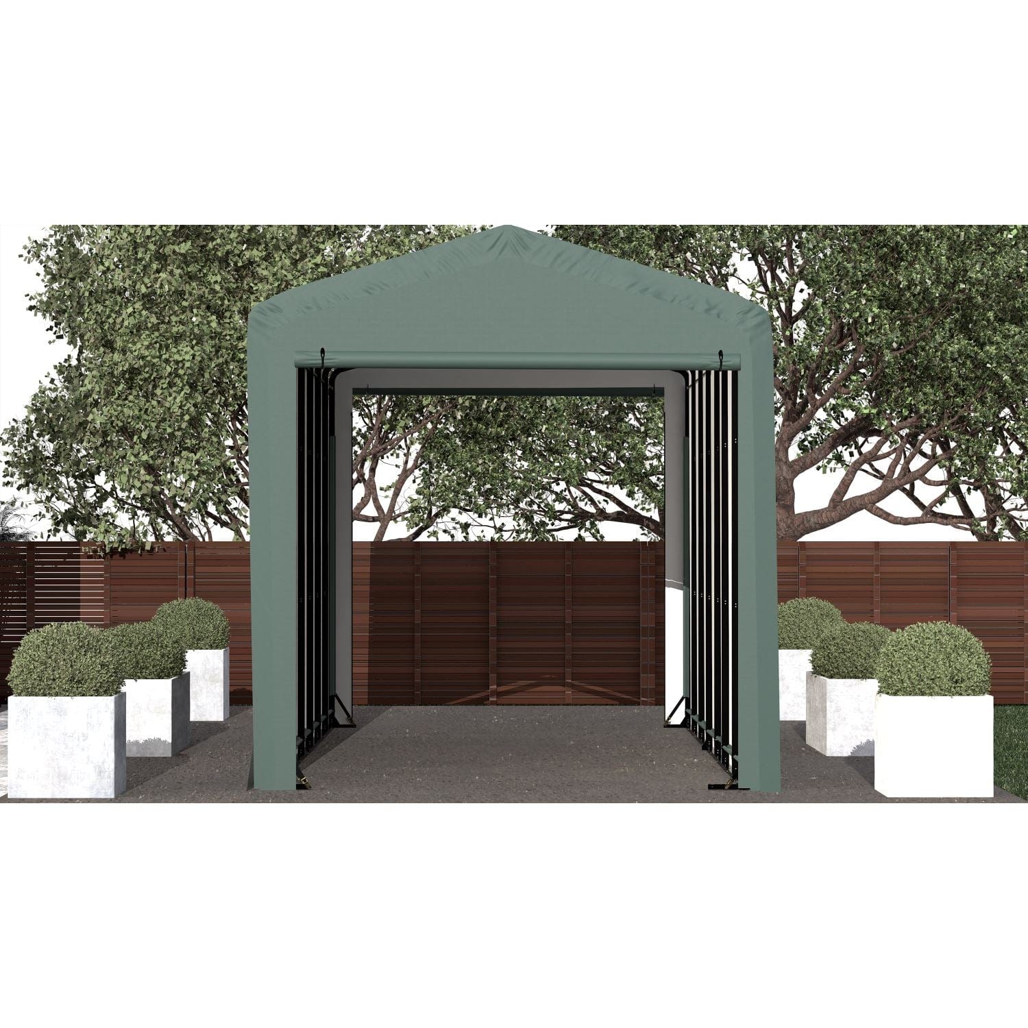 ShelterLogic Portable Garage ShelterLogic | ShelterTube Wind and Snow-Load Rated Garage 14x32x16 Green SQAACC0104C01403216