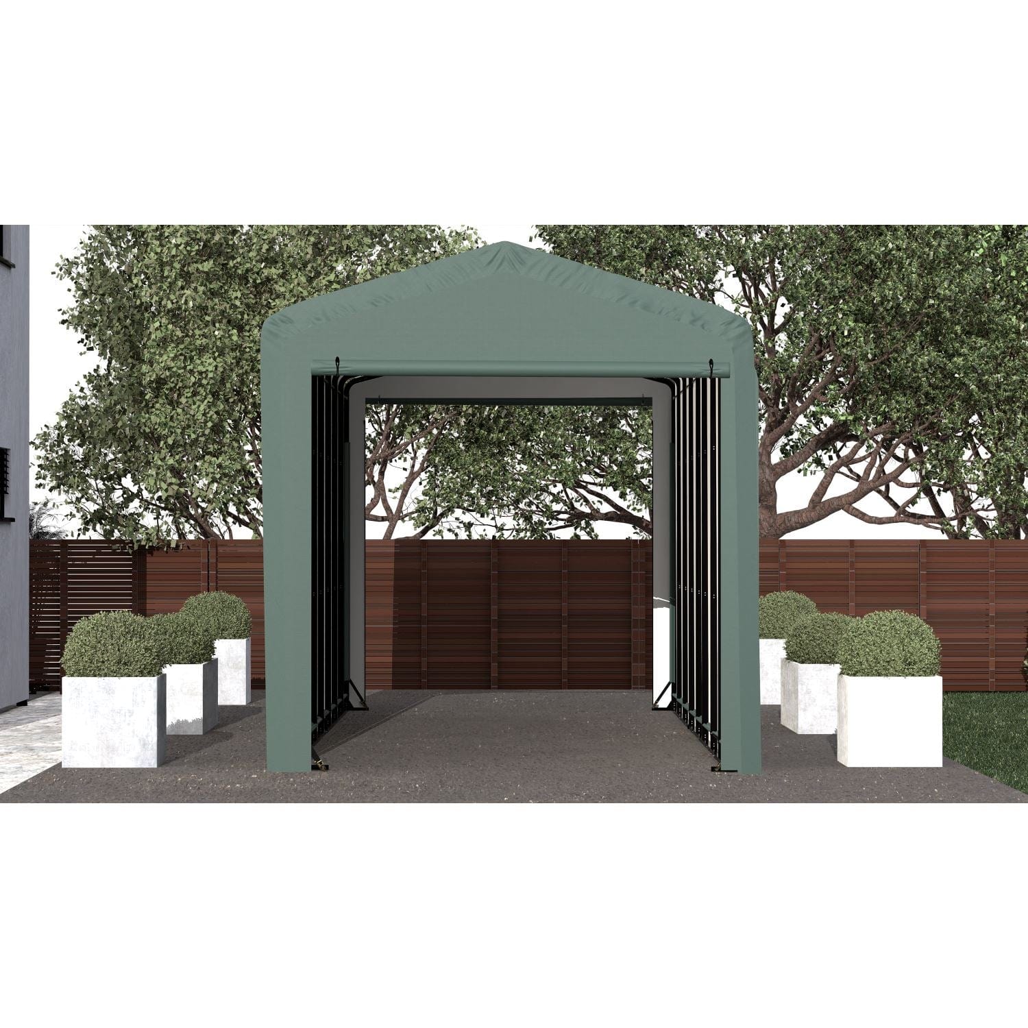 ShelterLogic Portable Garage ShelterLogic | ShelterTube Wind and Snow-Load Rated Garage 14x36x16 Green SQAACC0104C01403616
