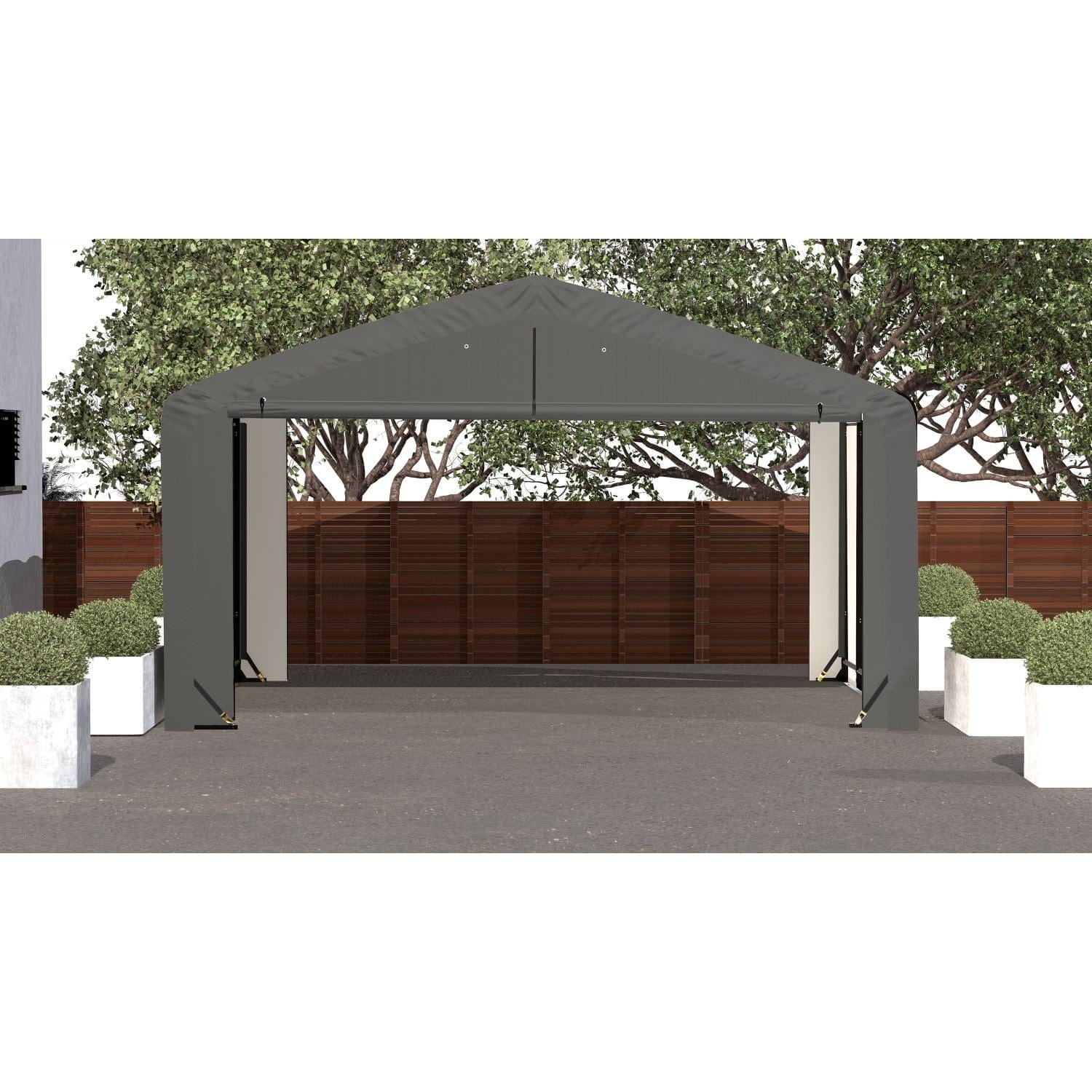 ShelterLogic Portable Garage ShelterLogic | ShelterTube Wind and Snow-Load Rated Garage 20x18x10 Gray SQAADD0103C02001810