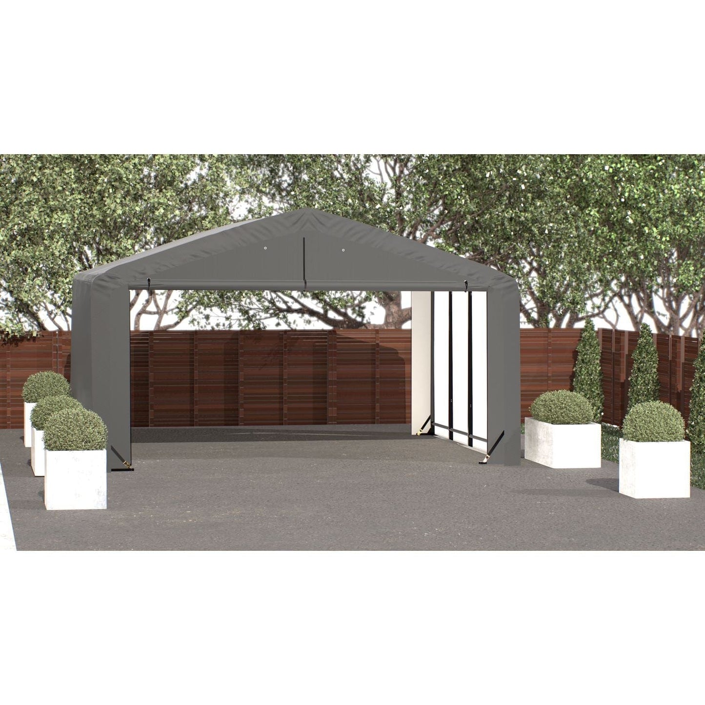 ShelterLogic Portable Garage ShelterLogic | ShelterTube Wind and Snow-Load Rated Garage 20x18x10 Gray SQAADD0103C02001810