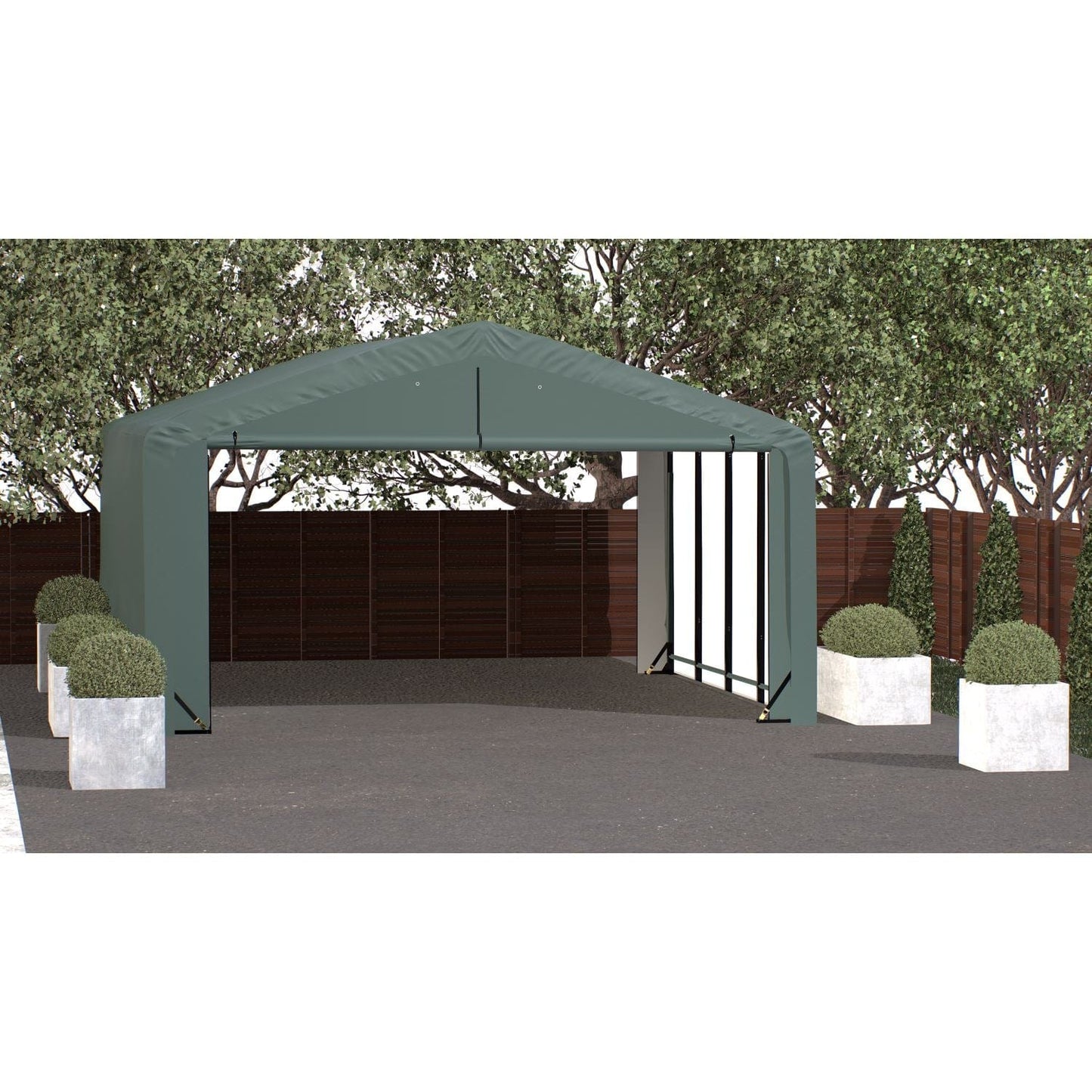 ShelterLogic Portable Garage ShelterLogic | ShelterTube Wind and Snow-Load Rated Garage 20x23x10 Green SQAADD0104C02002310