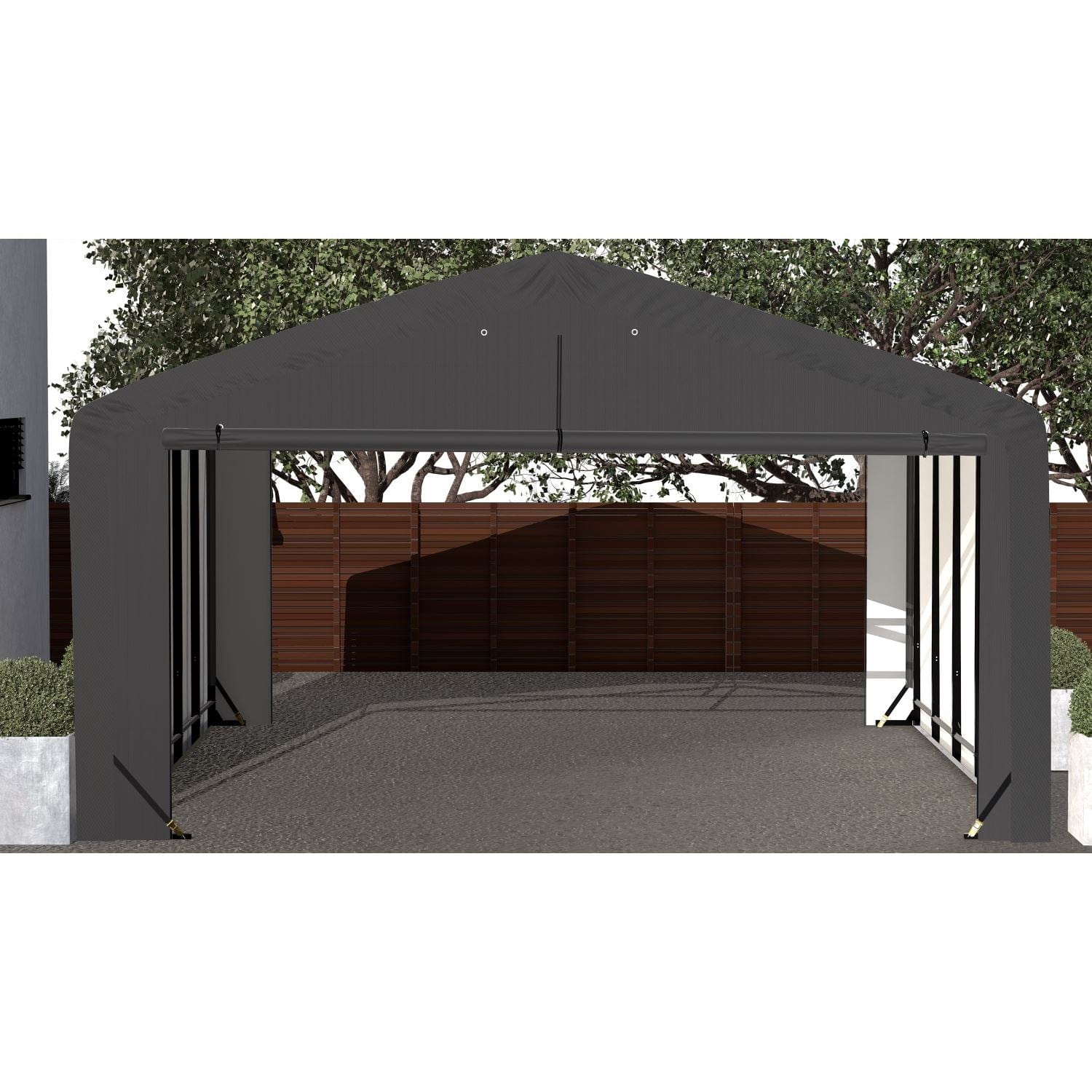 ShelterLogic Portable Garage ShelterLogic | ShelterTube Wind and Snow-Load Rated Garage 20x23x12 Gray SQAADD0103C02002312