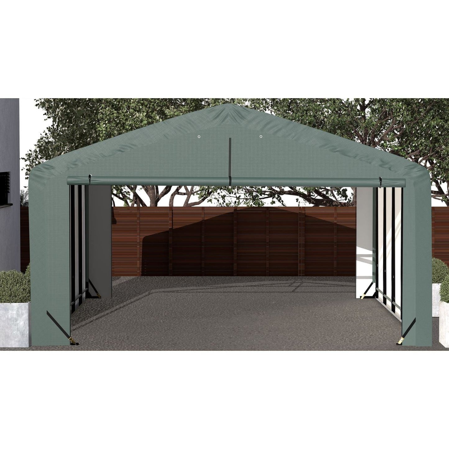 ShelterLogic Portable Garage ShelterLogic | ShelterTube Wind and Snow-Load Rated Garage 20x23x12 Green SQAADD0104C02002312