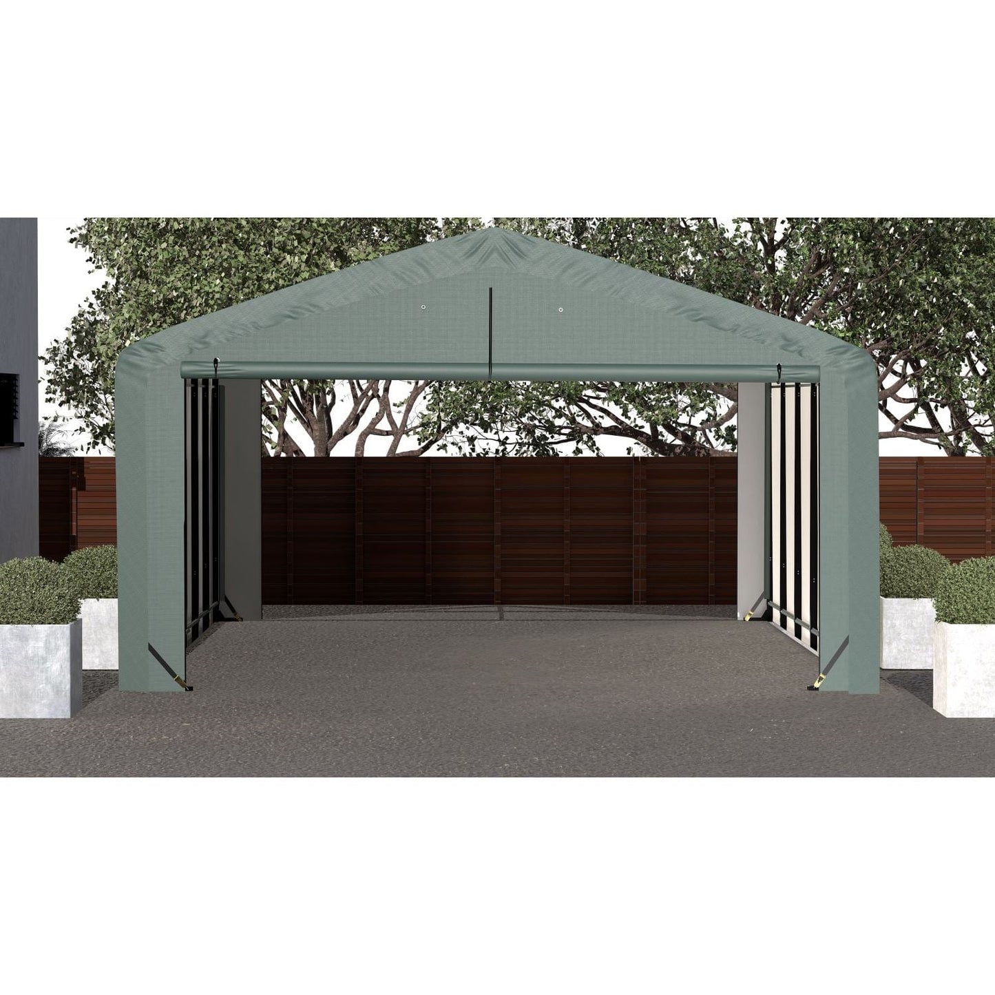 ShelterLogic Portable Garage ShelterLogic | ShelterTube Wind and Snow-Load Rated Garage 20x27x10 Green SQAADD0104C02002710