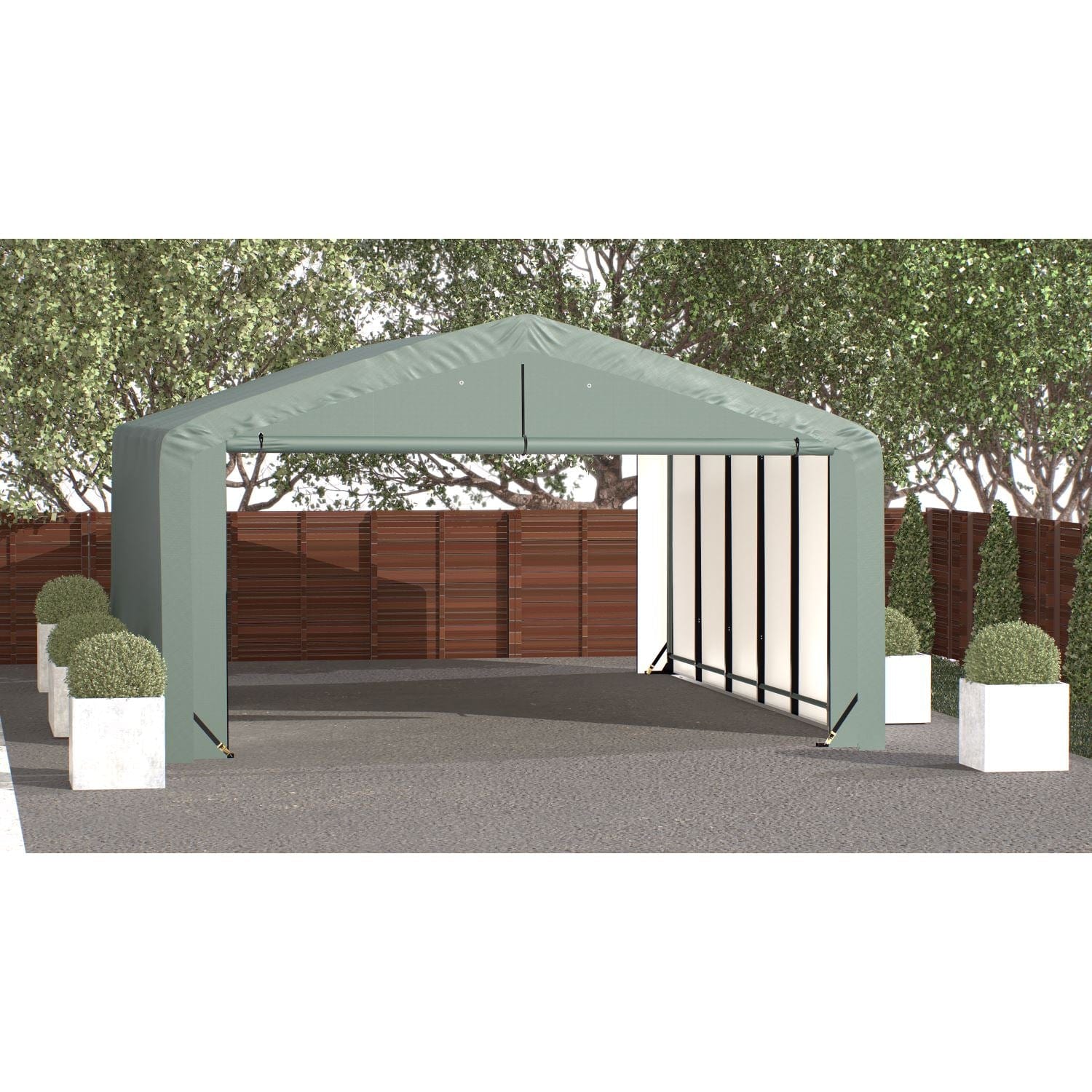 ShelterLogic Portable Garage ShelterLogic | ShelterTube Wind and Snow-Load Rated Garage 20x27x10 Green SQAADD0104C02002710