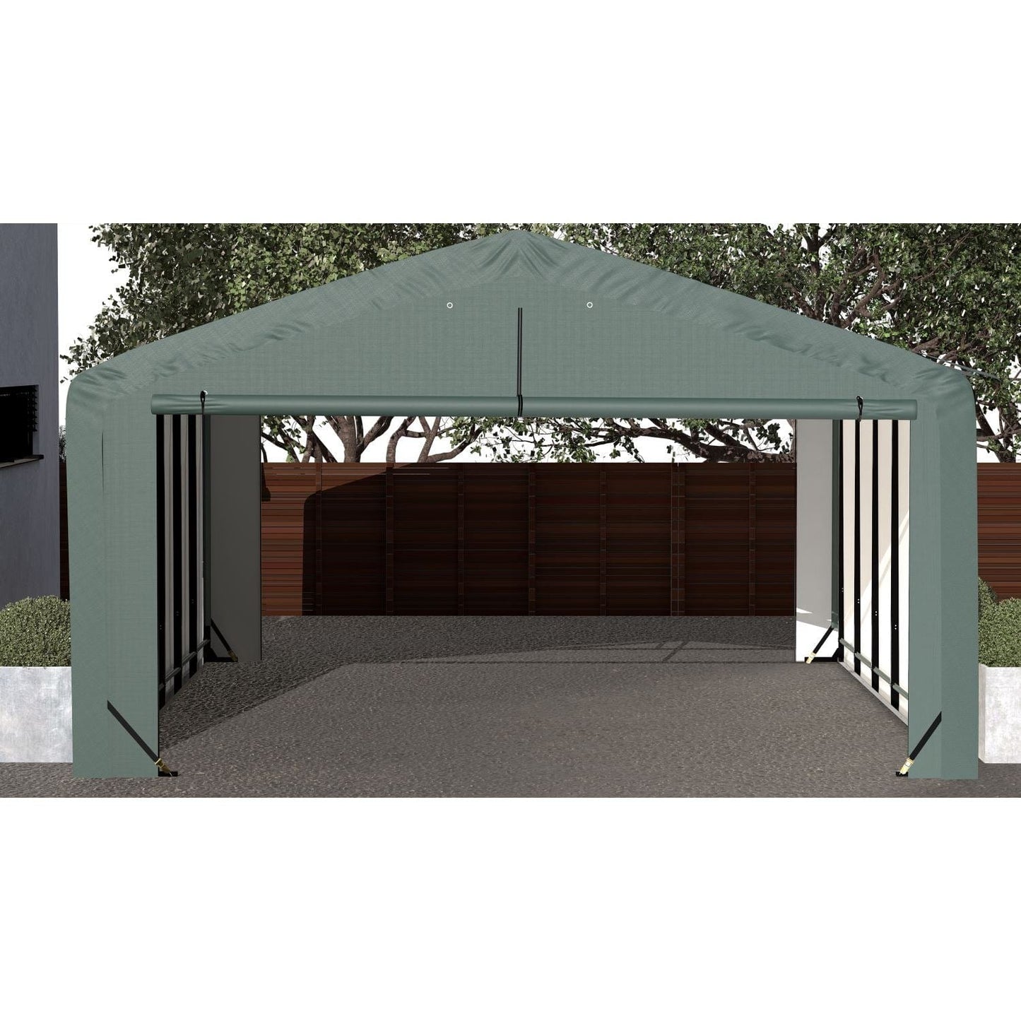 ShelterLogic Portable Garage ShelterLogic | ShelterTube Wind and Snow-Load Rated Garage 20x27x12 Green SQAADD0104C02002712